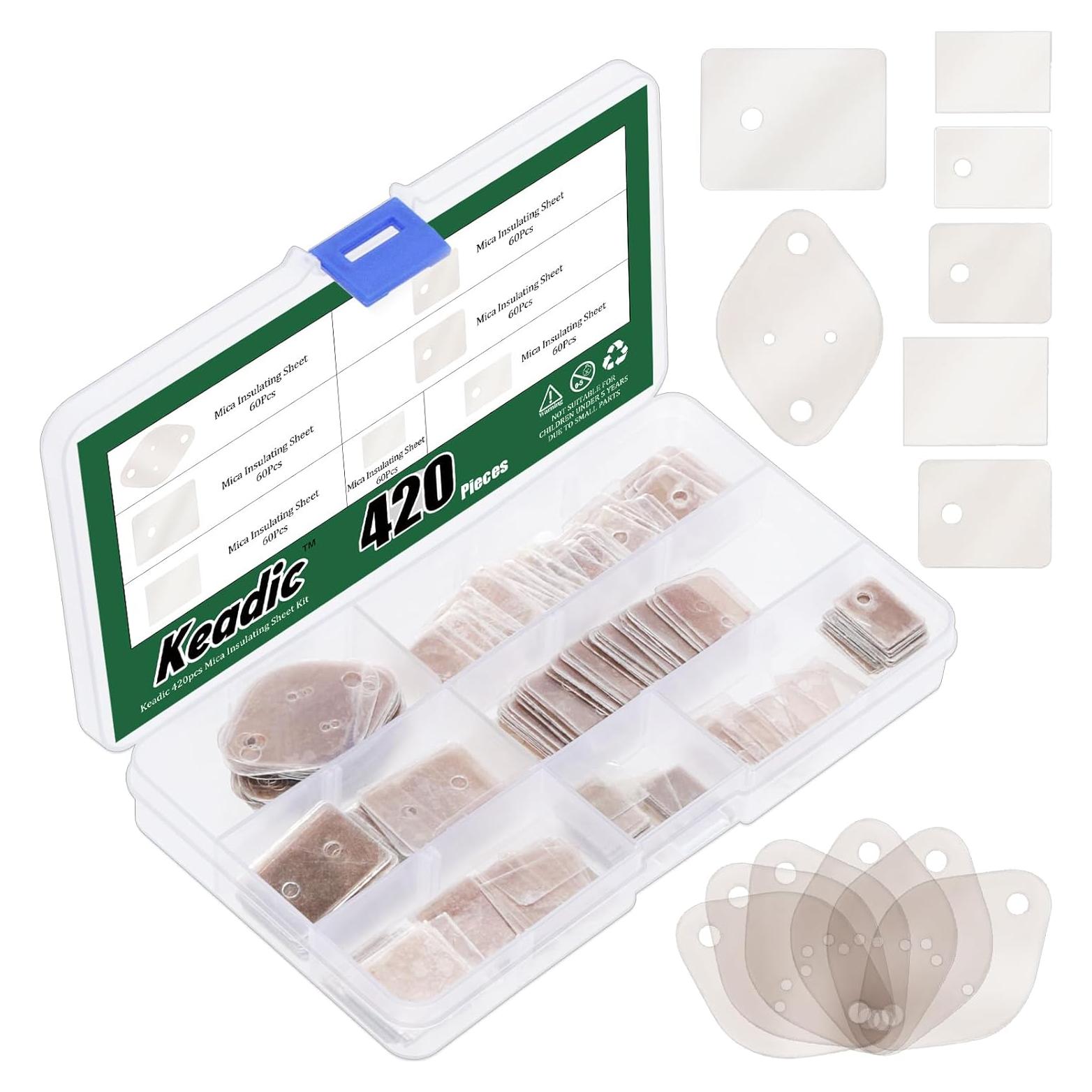 Juego de 420 Hojas Aislantes de Mica Keadic TO-220 TO-3P