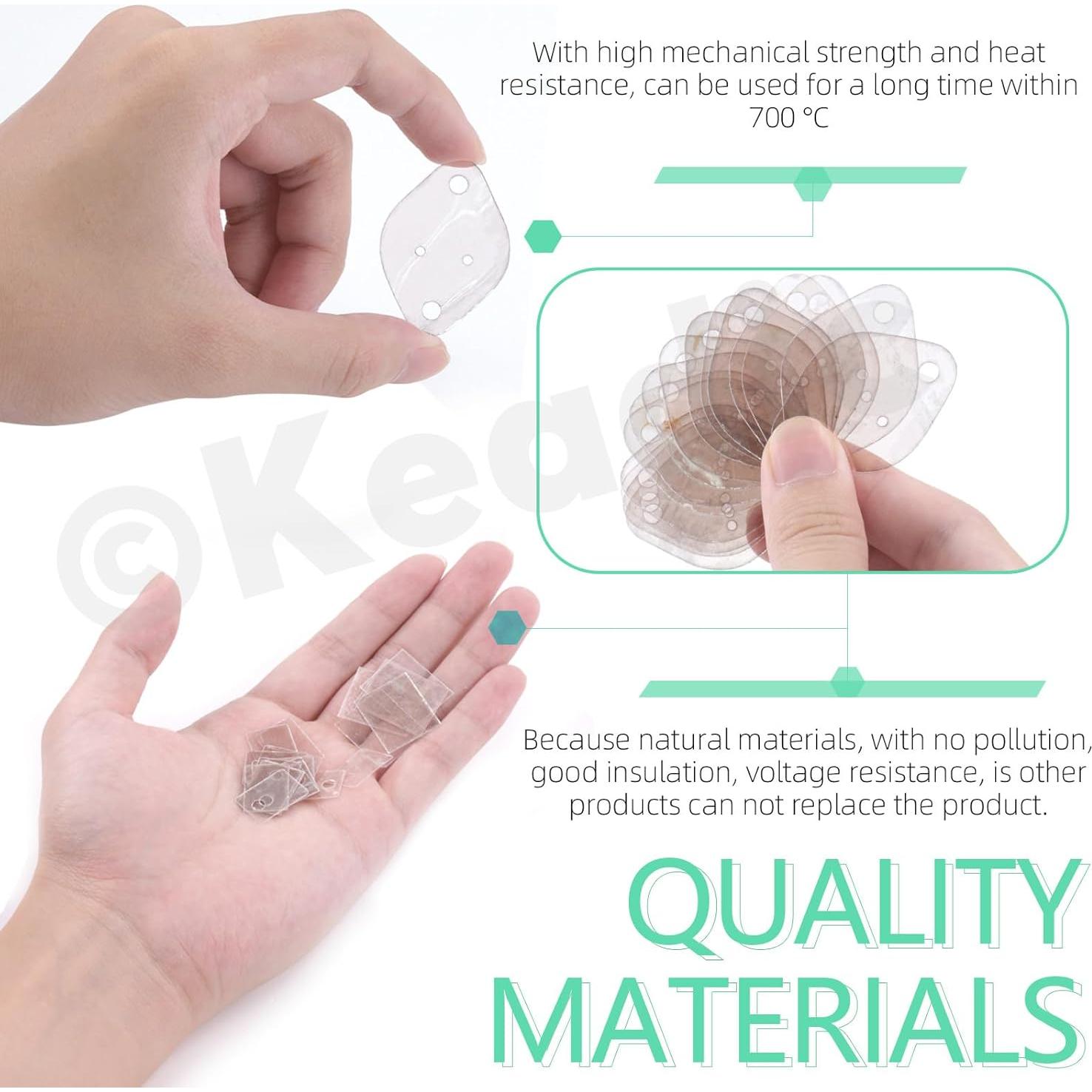 Juego de 420 Hojas Aislantes de Mica Keadic TO-220 TO-3P