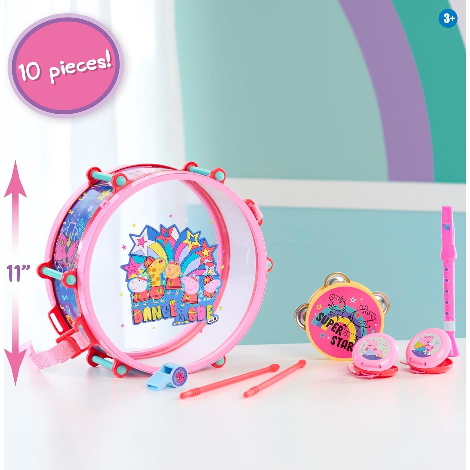 Conjunto de Tambores de Fiesta Peppa Pig 10 Piezas Juguete Musical