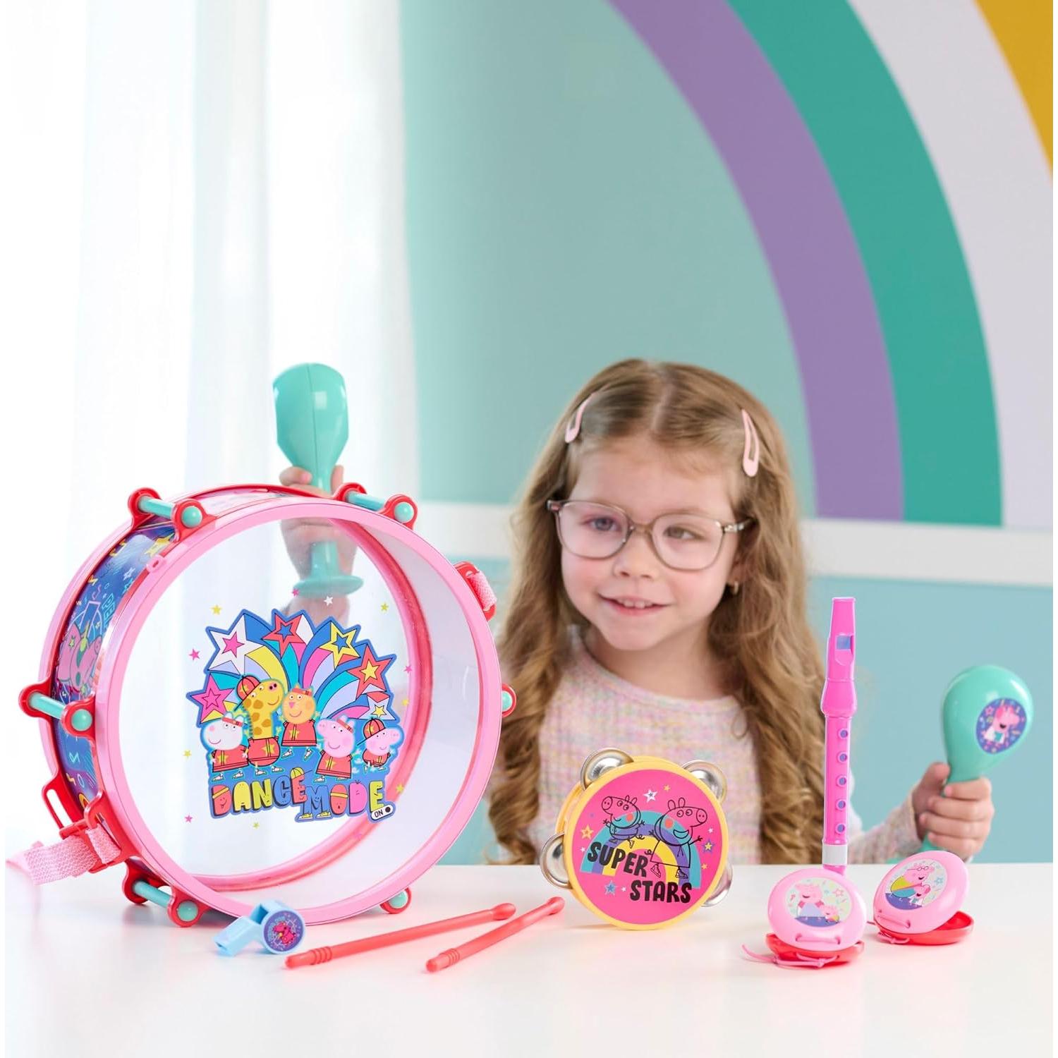 Conjunto de Tambores de Fiesta Peppa Pig 10 Piezas Juguete Musical