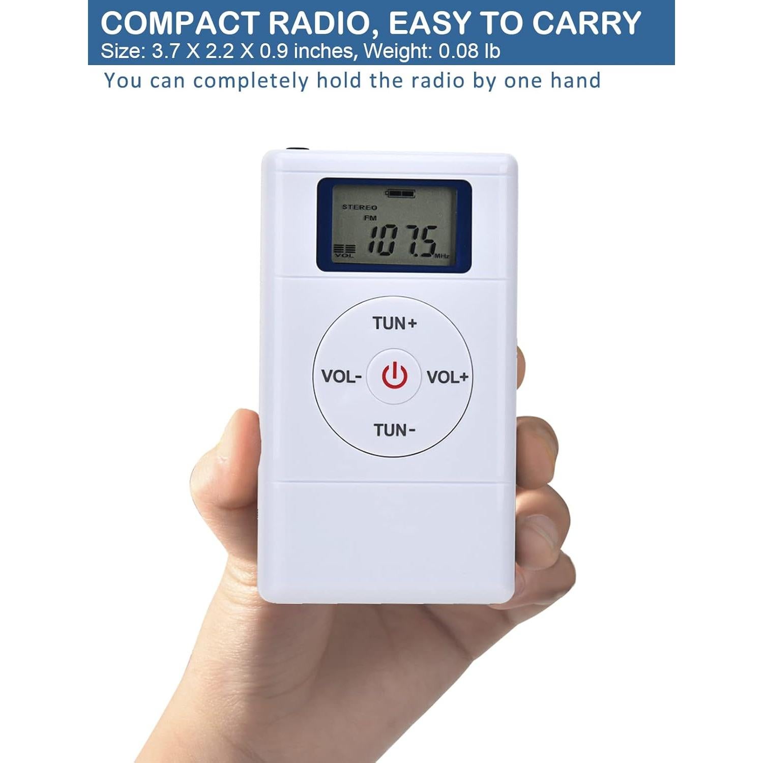 Radio FM Portátil ZHIWHIS con Sintonizador Digital y Auriculares