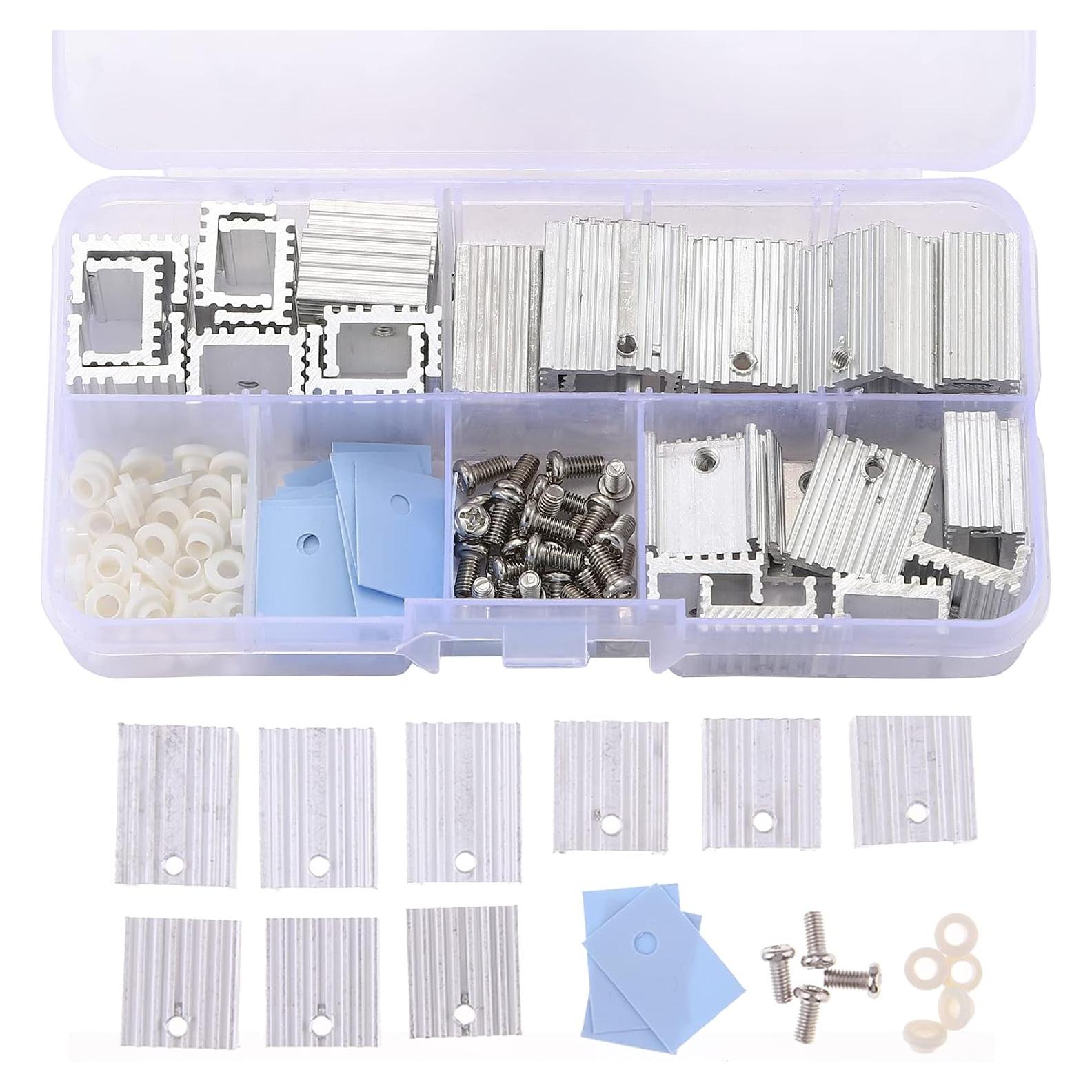 30 Piezas Disipadores de Aluminio TO-220 Jienk con Aislantes