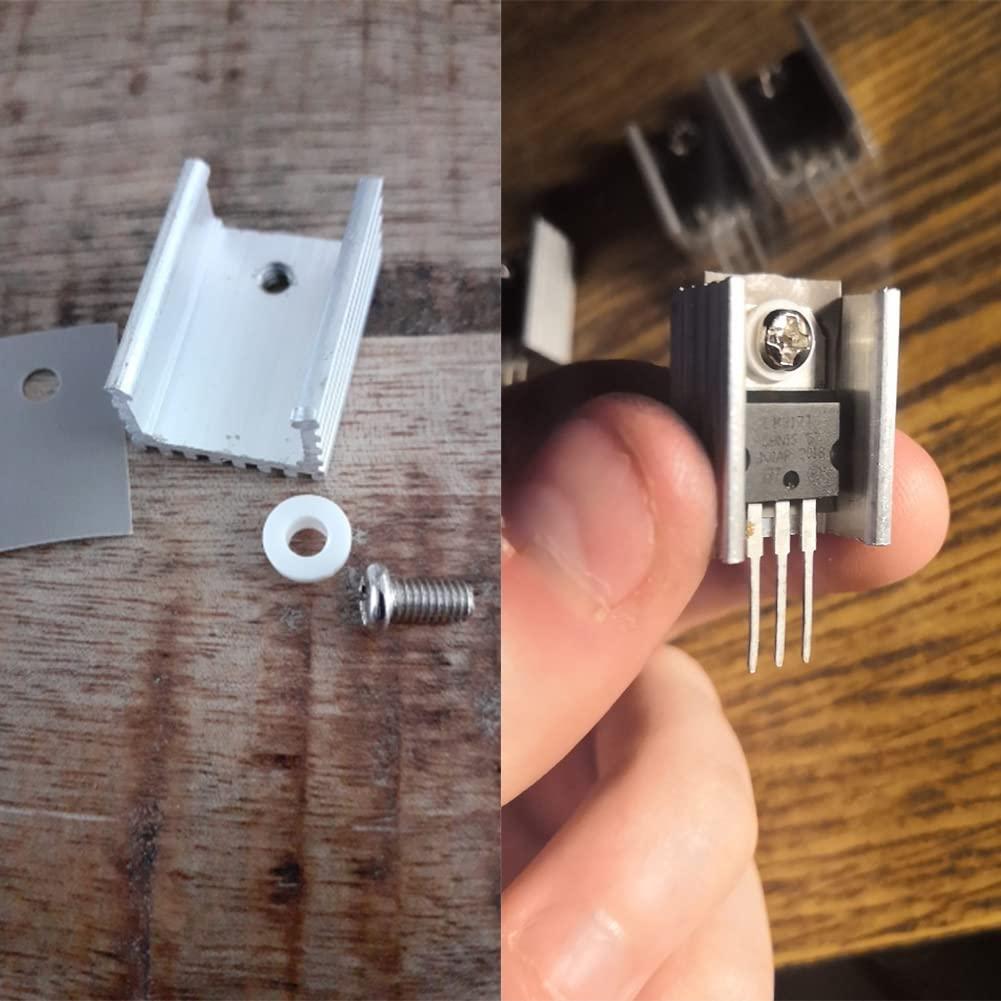 30 Piezas Disipadores de Aluminio TO-220 Jienk con Aislantes