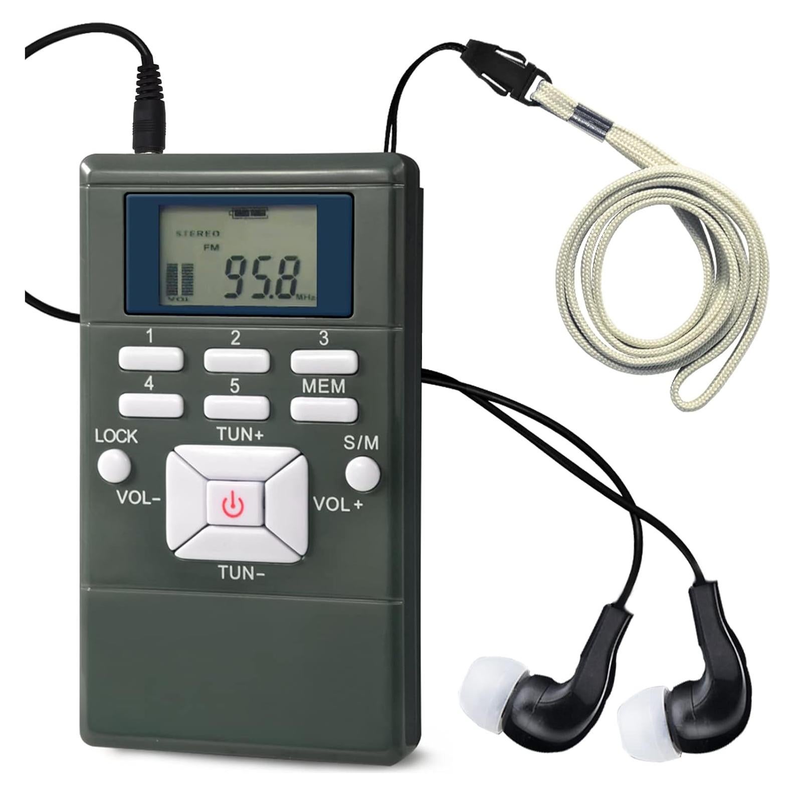 Radio FM Portátil ZHIWHIS con Sintonizador Digital y Auriculares