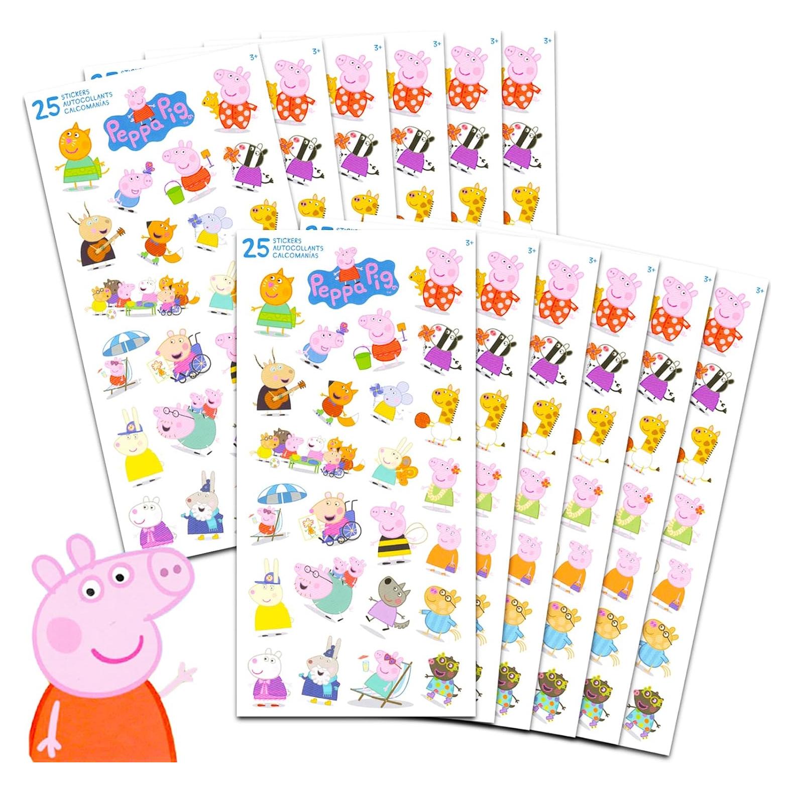 Stickers de Peppa Pig - 12 Hojas para Fiestas Infantiles