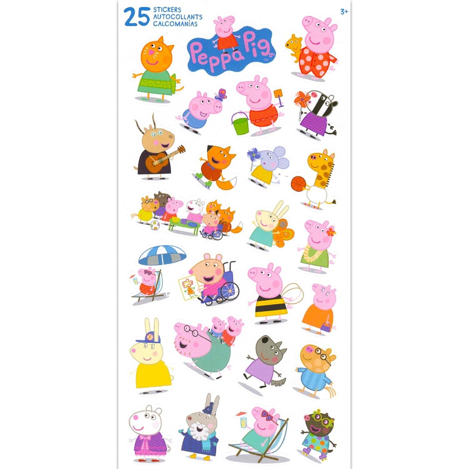 Stickers de Peppa Pig - 12 Hojas para Fiestas Infantiles