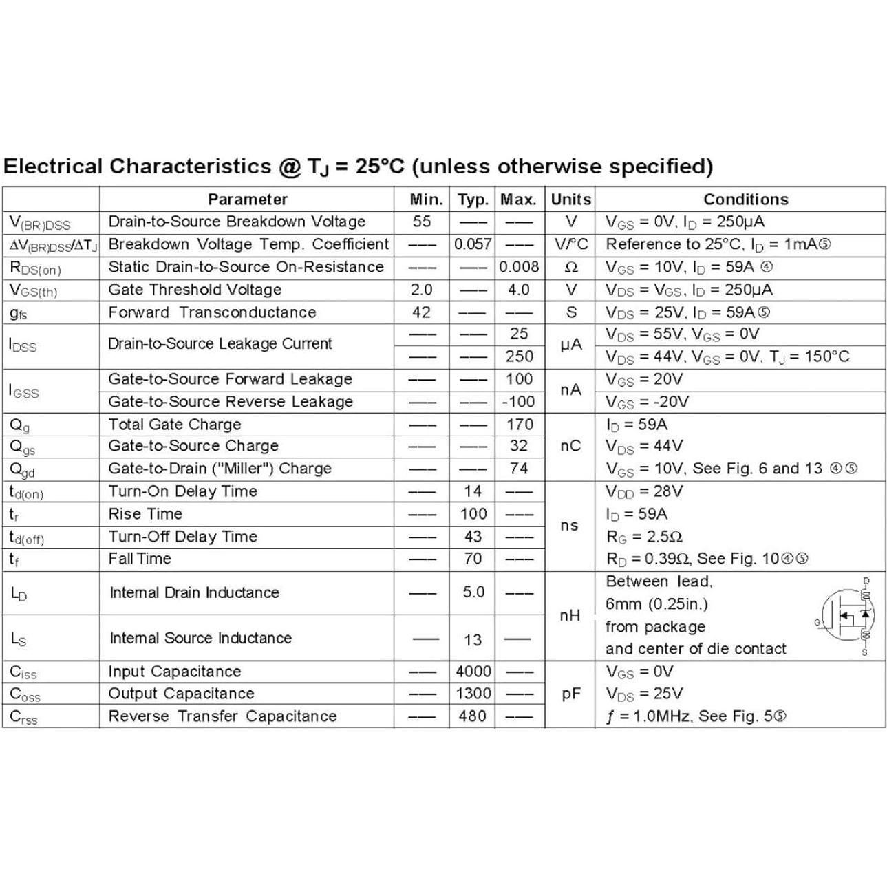 5 Transistores MOSFET N-Canal IRFP064 Bridgold 110V 55A TO-247