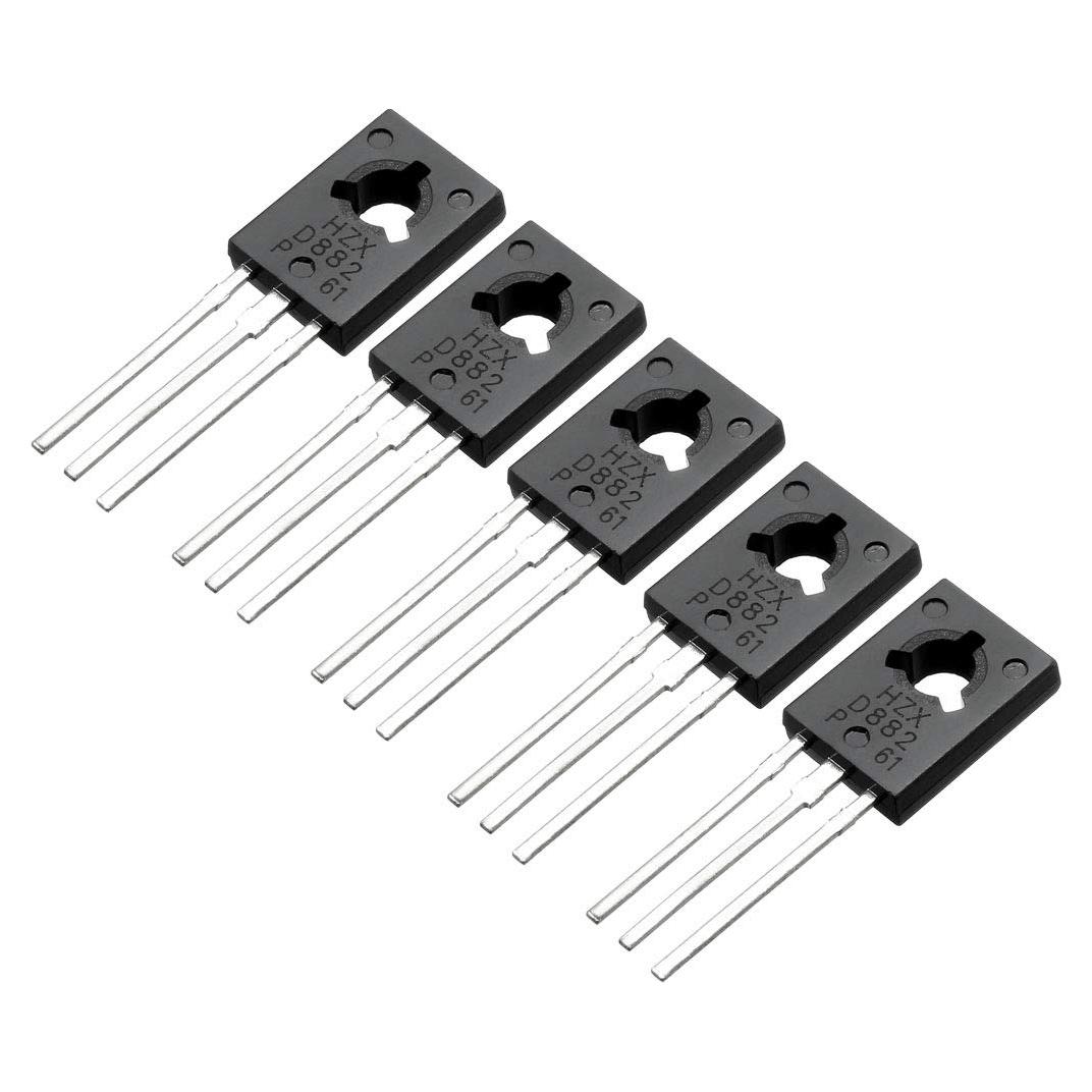Transistores NPN uxcell D882 3 Pines 3A 30V 1.25W - 5 Pcs