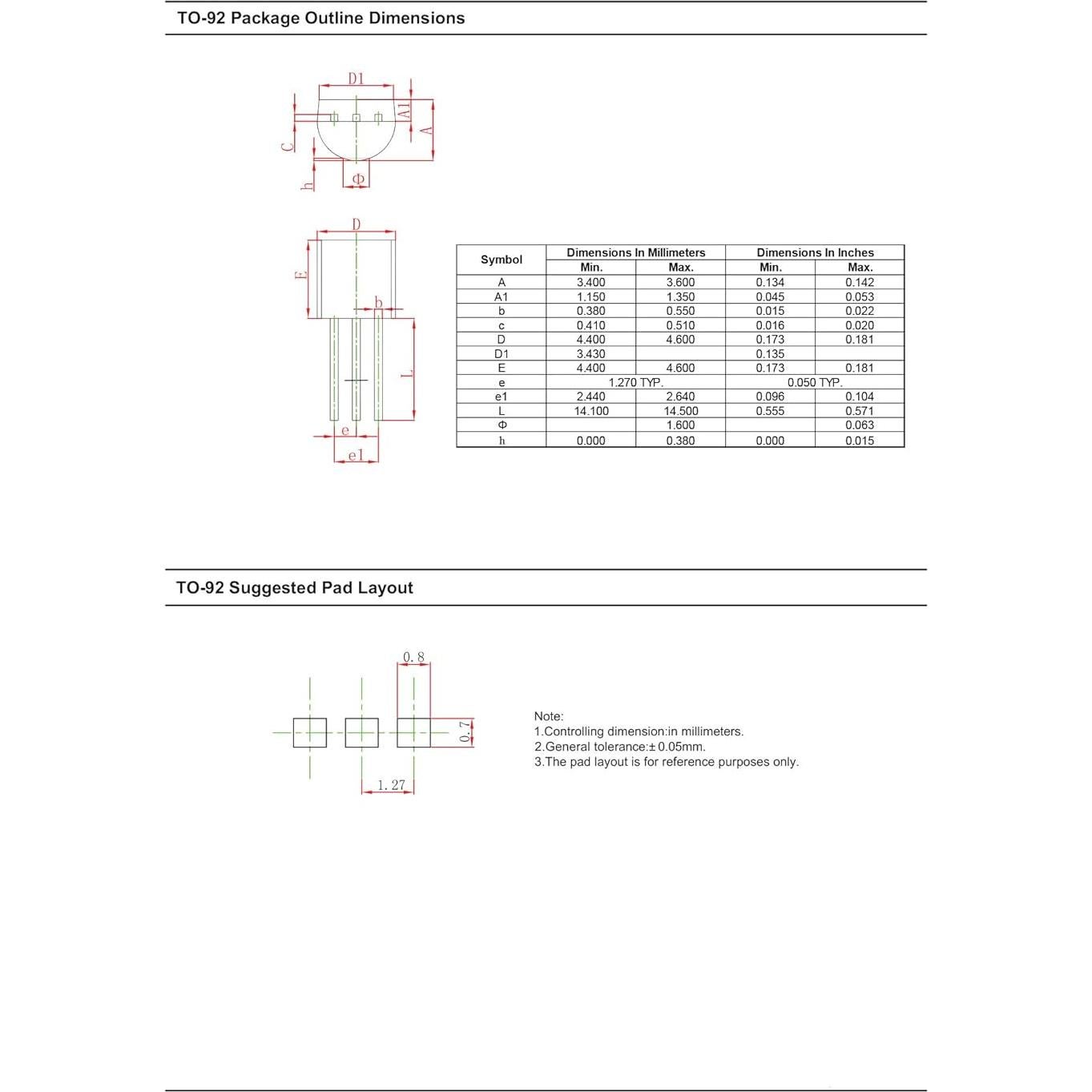 Transistor MOSFET Chanzon 2N7000 NMOS 60V 0.2A Paquete 100