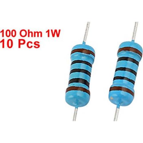 Resistencias de Película Metálica Uxcell 100 Ohm 1W 10 Piezas