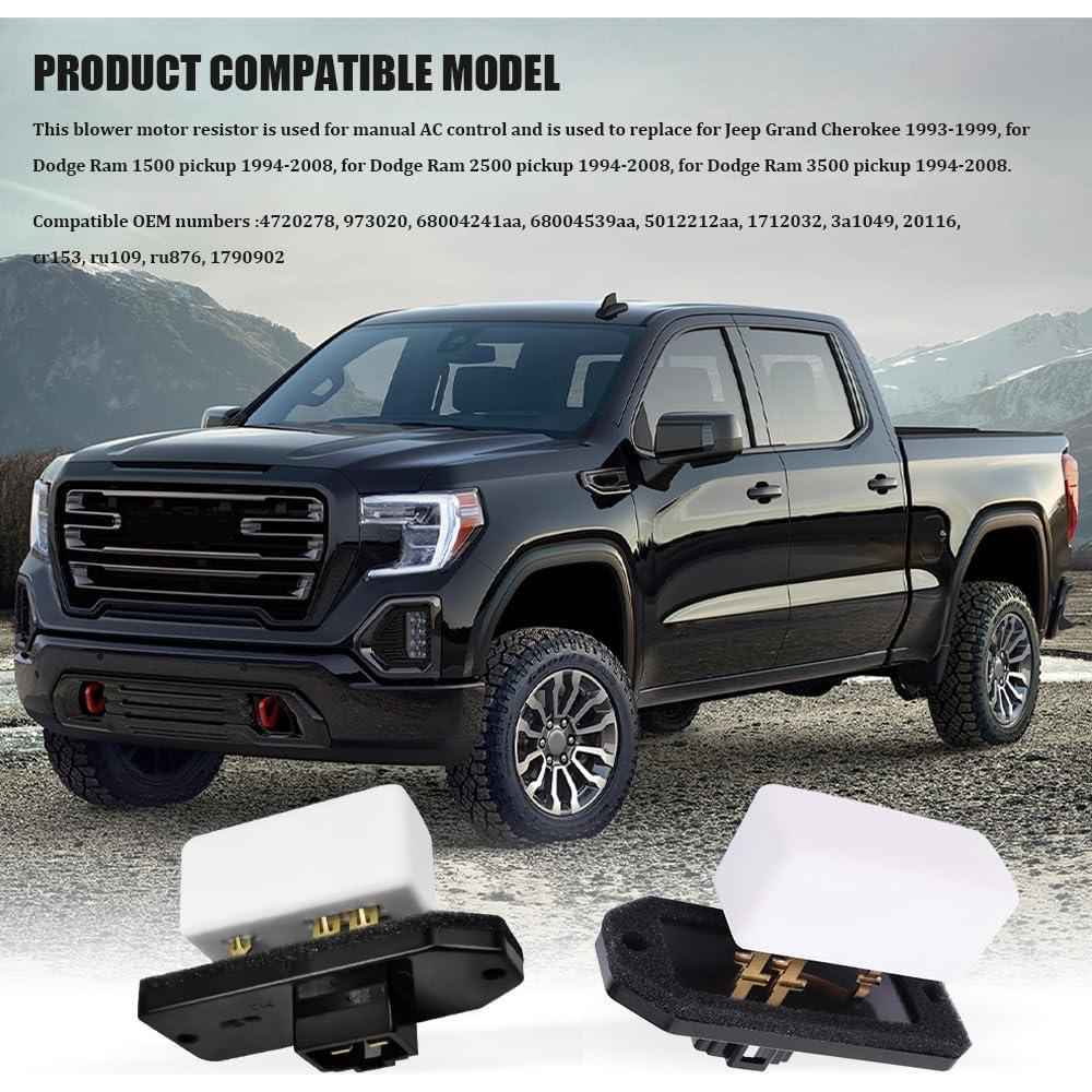 Resistor Motor Ventilador HVAC QZTYTY 12V Compatible Dodge Jeep