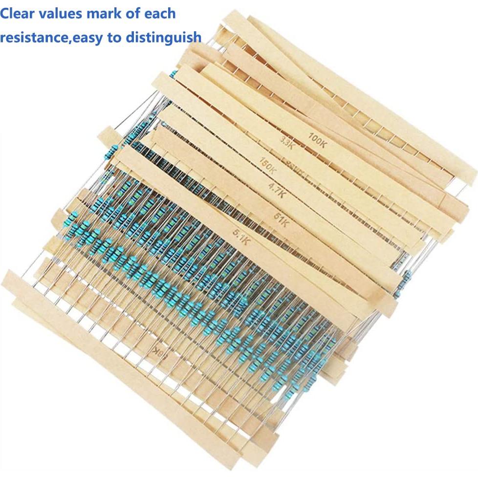Kit de 760 Resistencias Kootage 1/4W 38 Valores 1 Ohm a 1M Ohm
