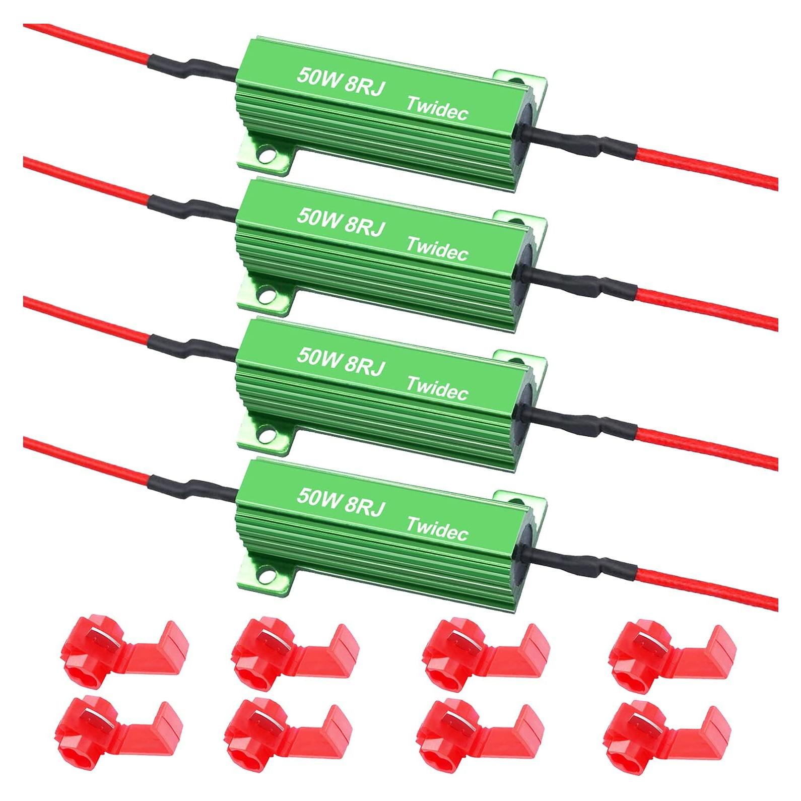 Resistencias de Carga LED Twidec 50W 8 Ohm 4 Piezas