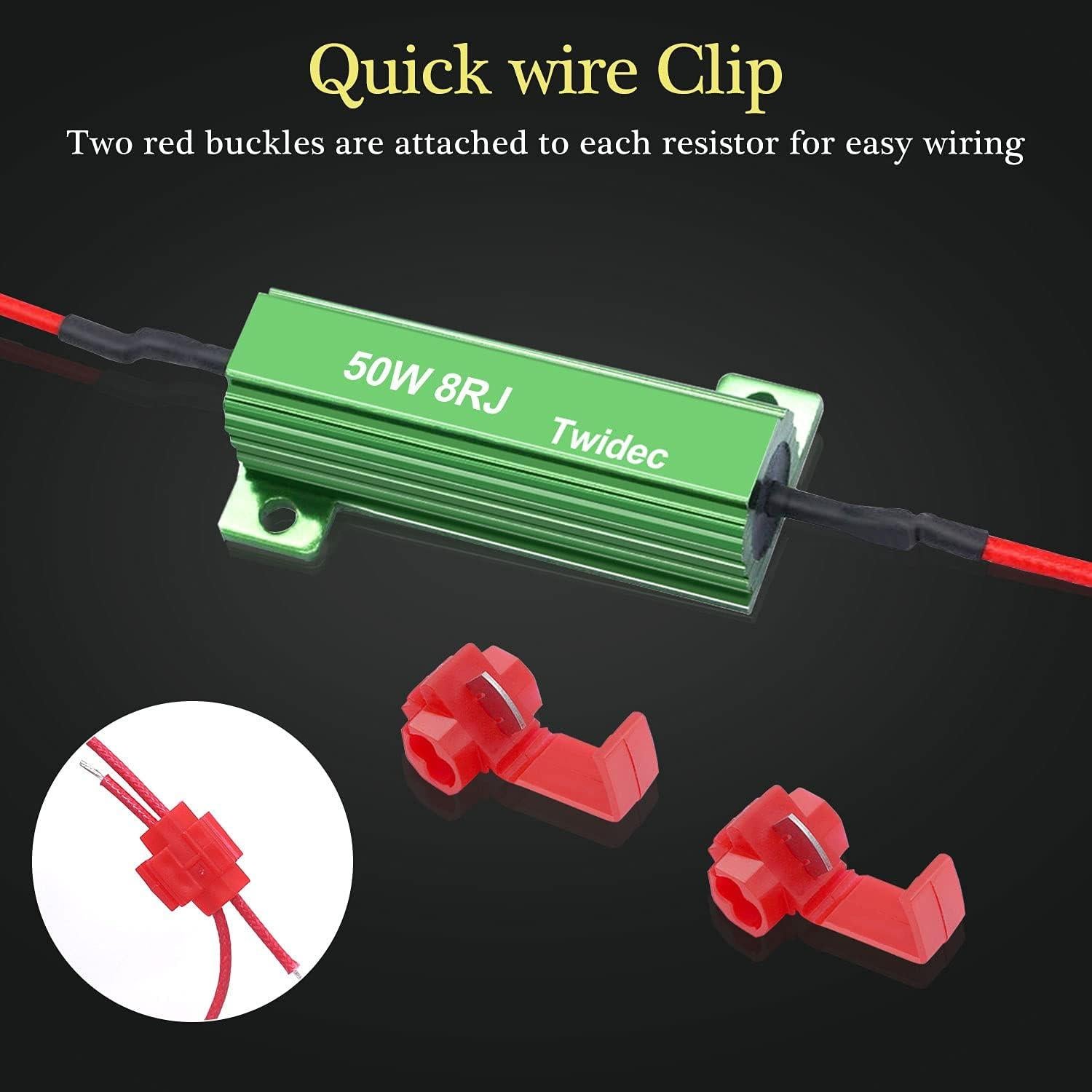 Resistencias de Carga LED Twidec 50W 8 Ohm 4 Piezas