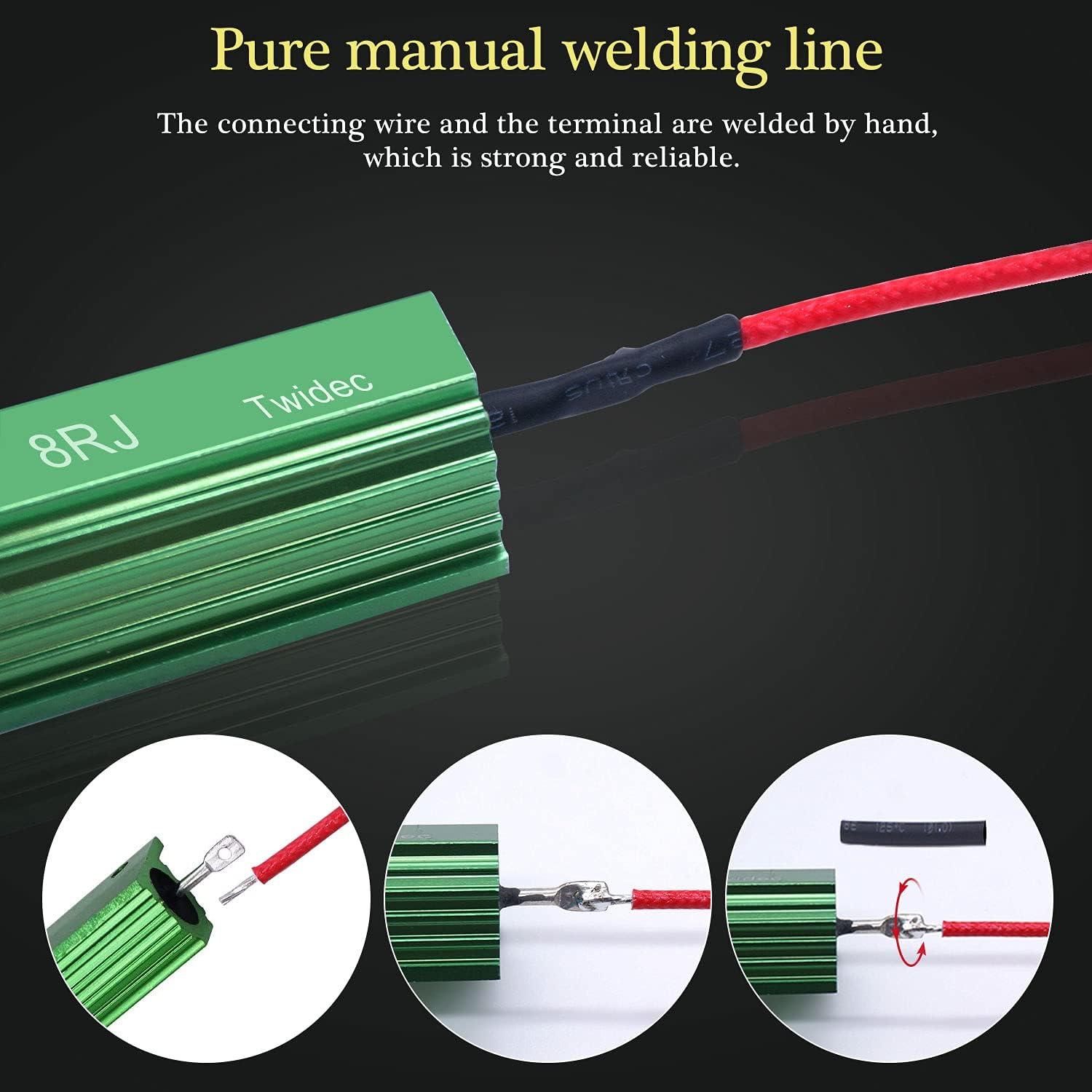 Resistencias de Carga LED Twidec 50W 8 Ohm 4 Piezas