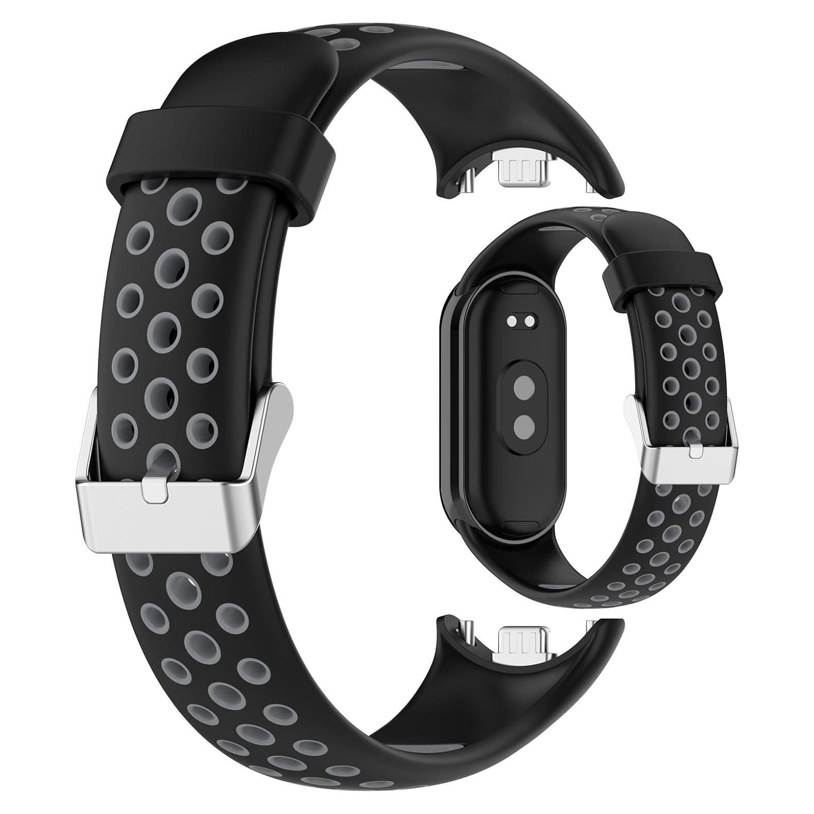 Correa de Silicona Disscool para Xiaomi Band 9/8 - Negro+Gris