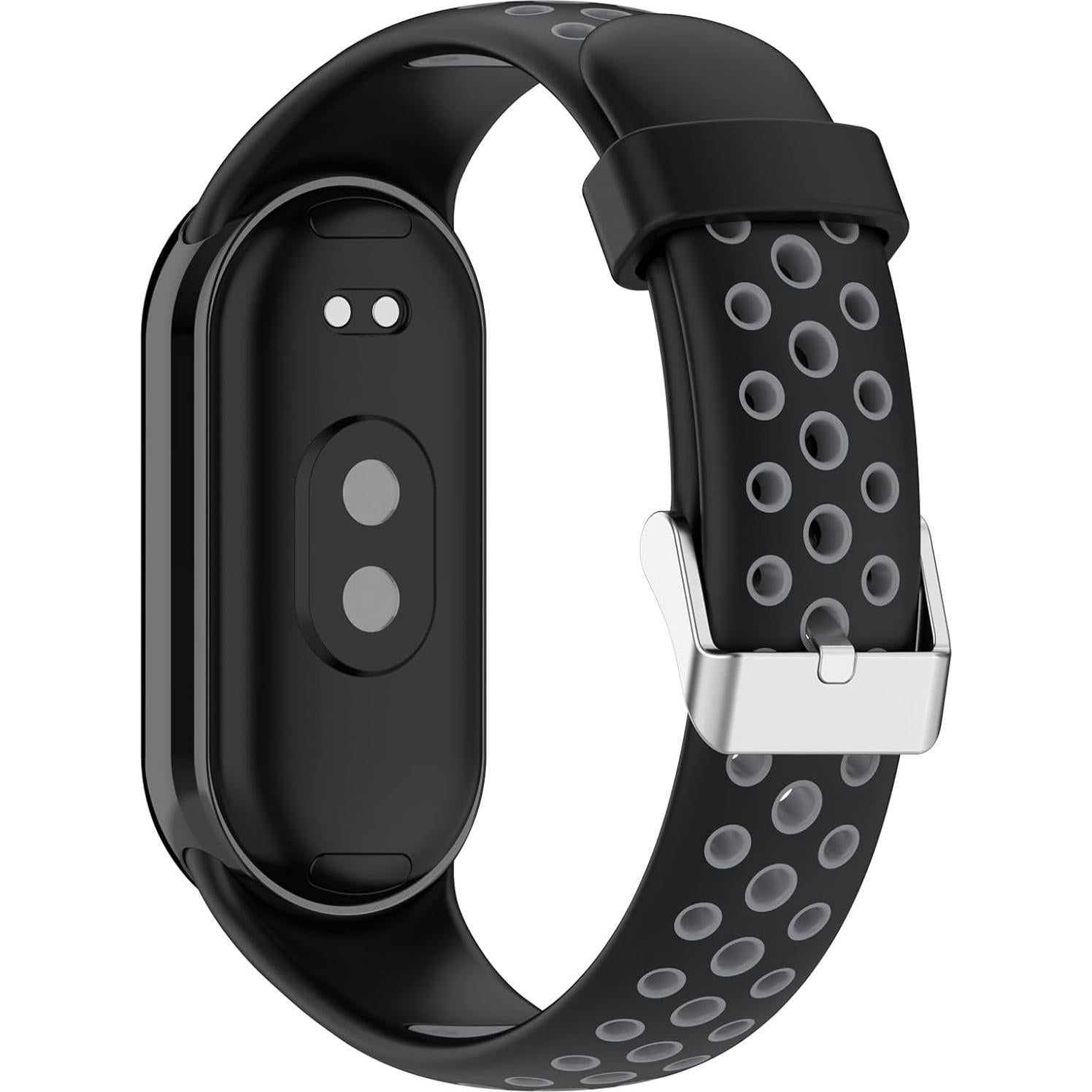 Correa de Silicona Disscool para Xiaomi Band 9/8 - Negro+Gris