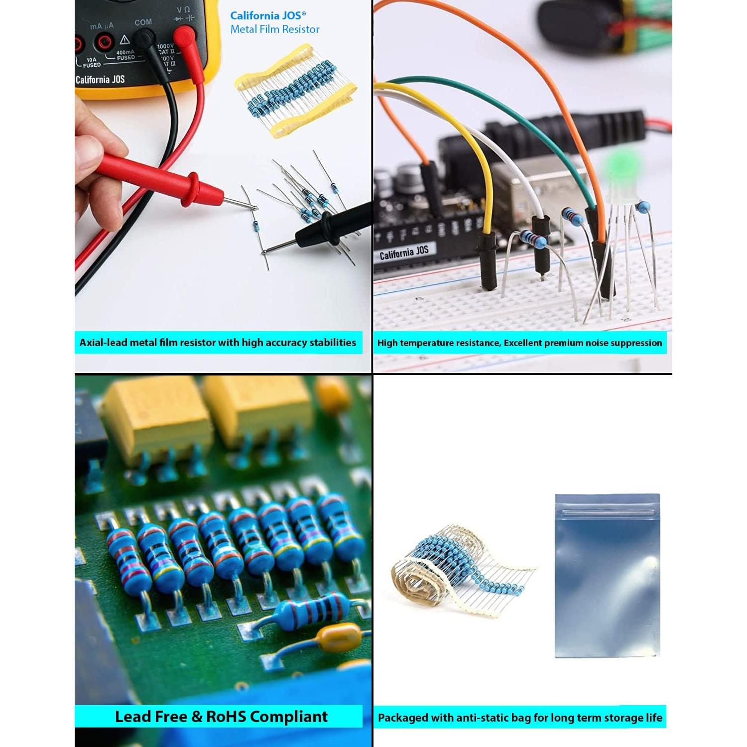 Resistores de Película Metálica 10K Ohm 40 PCS 1/2W Tolerancia 1%