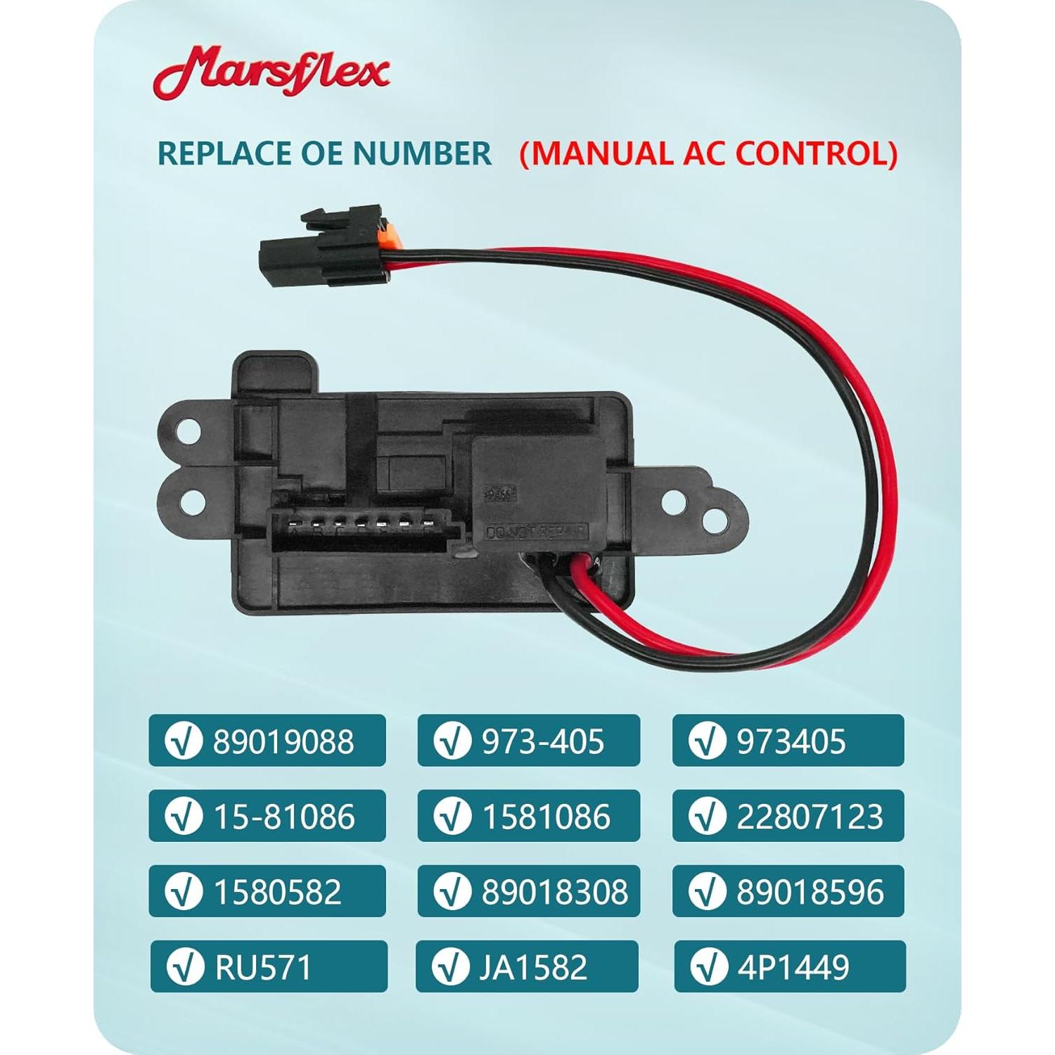 Resistor de Ventilador Marsflex APAC05016 para Chevrolet y GMC