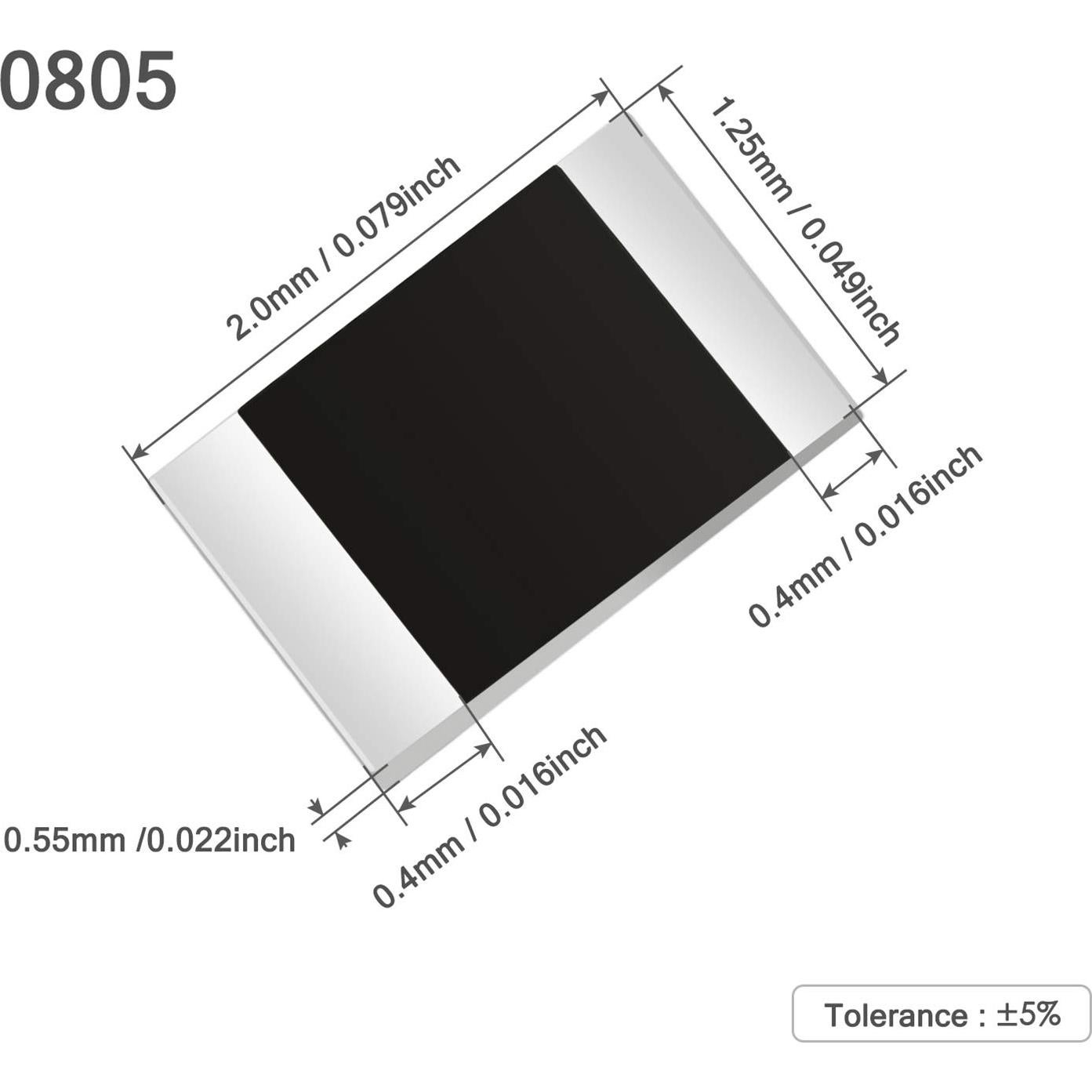 Kit de 1200 Resistencias SMD CHANZON 0-10MΩ 60 Valores 1/8W