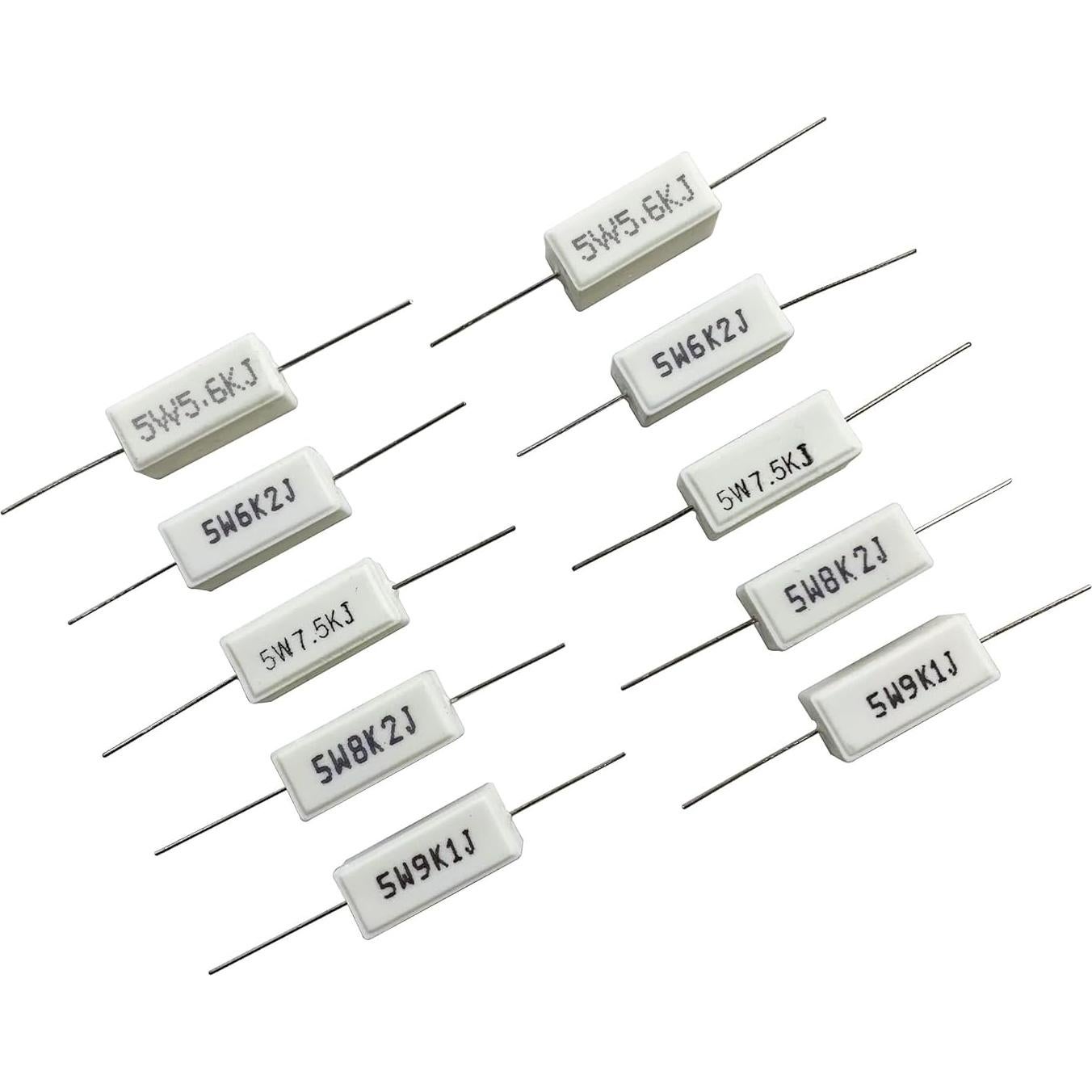 Kit de Resistores de Cemento Cerámico MOKMMKIT 5W 60 Piezas