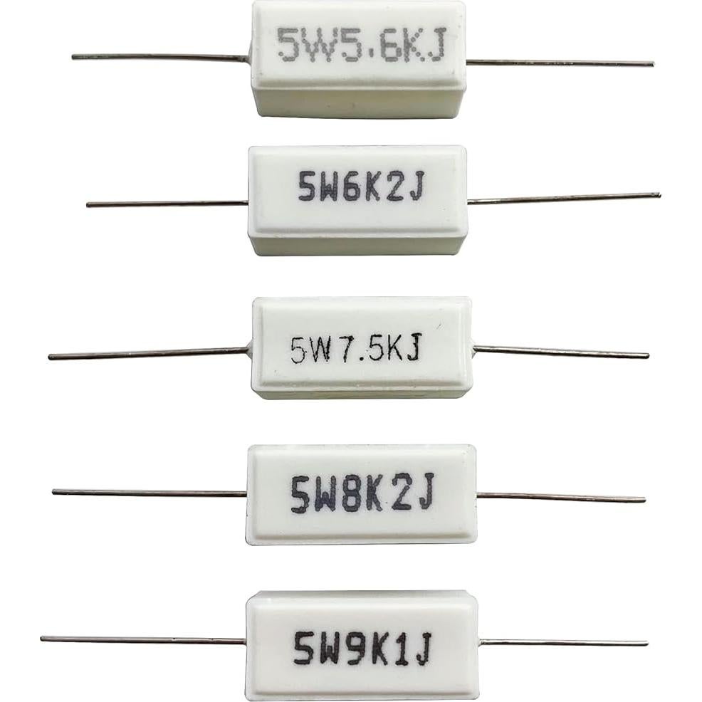 Kit de Resistores de Cemento Cerámico MOKMMKIT 5W 60 Piezas