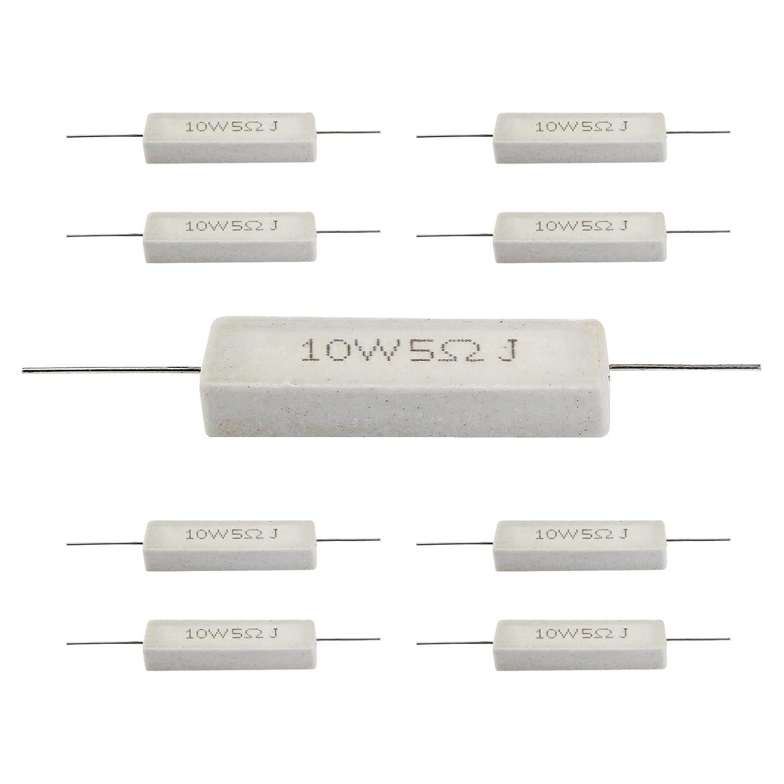10 Piezas Resistor Cerámico 10W 5 Ohm Qjaiune - Alta Calidad