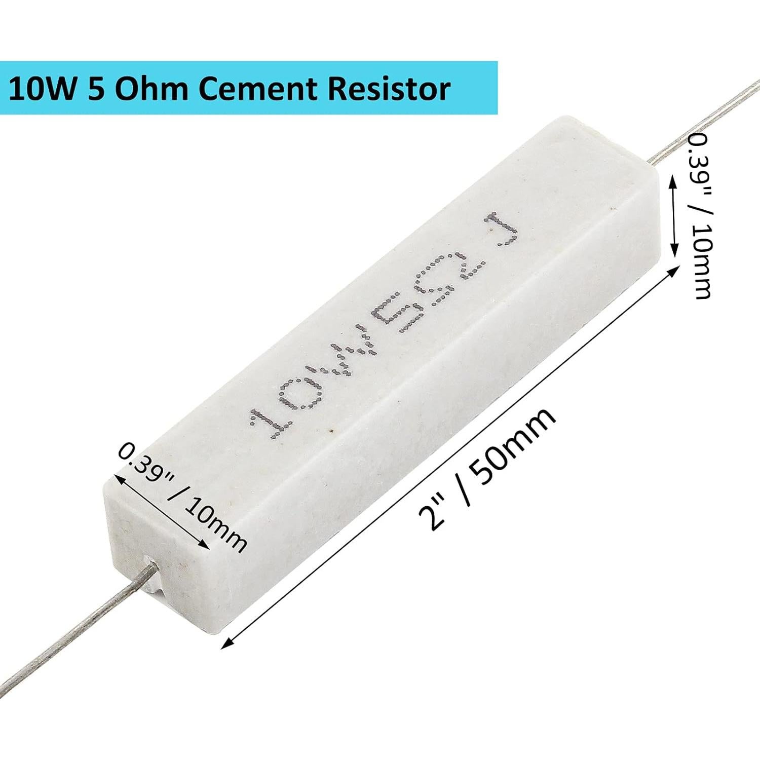 10 Piezas Resistor Cerámico 10W 5 Ohm Qjaiune - Alta Calidad