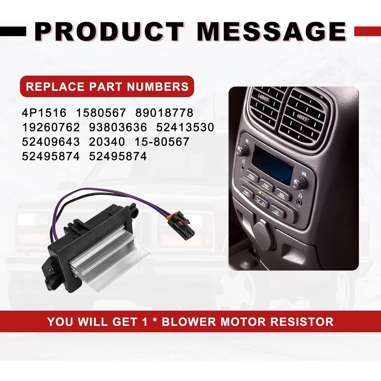 Resistor de Ventilador NOTISH para Chevy Silverado 2003-2006