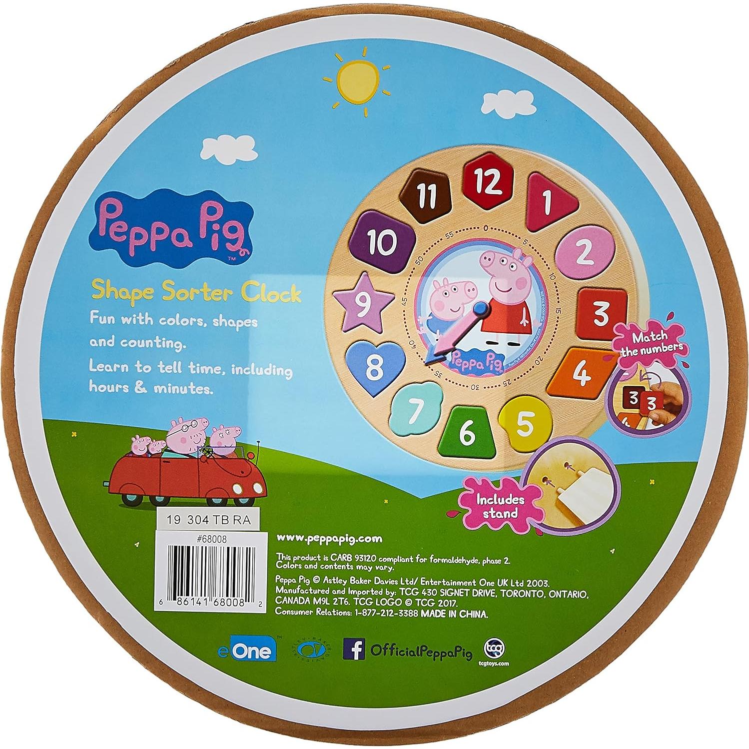 Rompecabezas Reloj Clasificador Peppa Pig 14 Piezas 2.21 cm