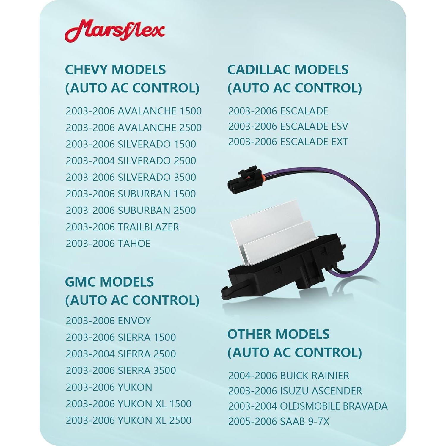 Resistor de Ventilador Marsflex APAC05001 para Chevrolet y GMC