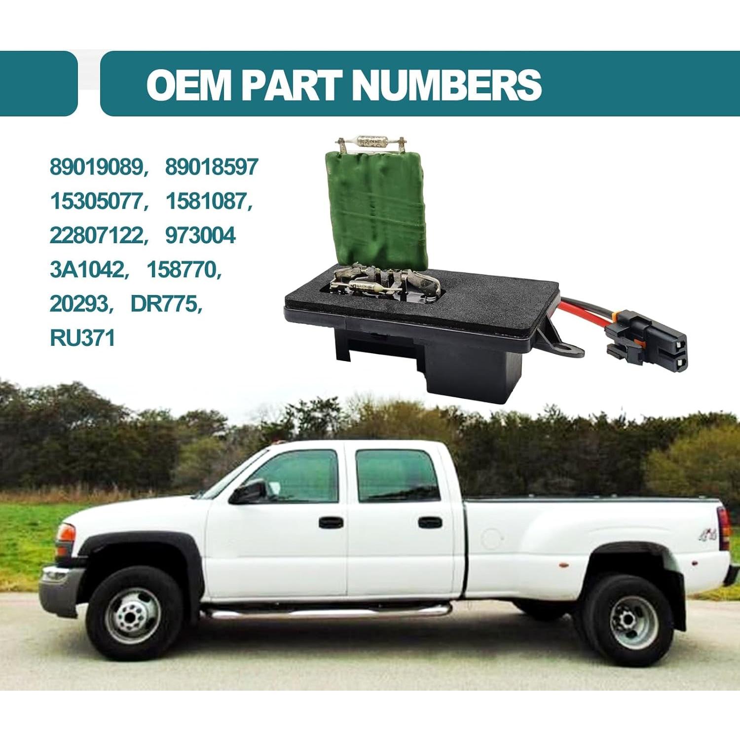 Resistor de Motor de Soplador HVAC KEVWR 89019089 Compatible