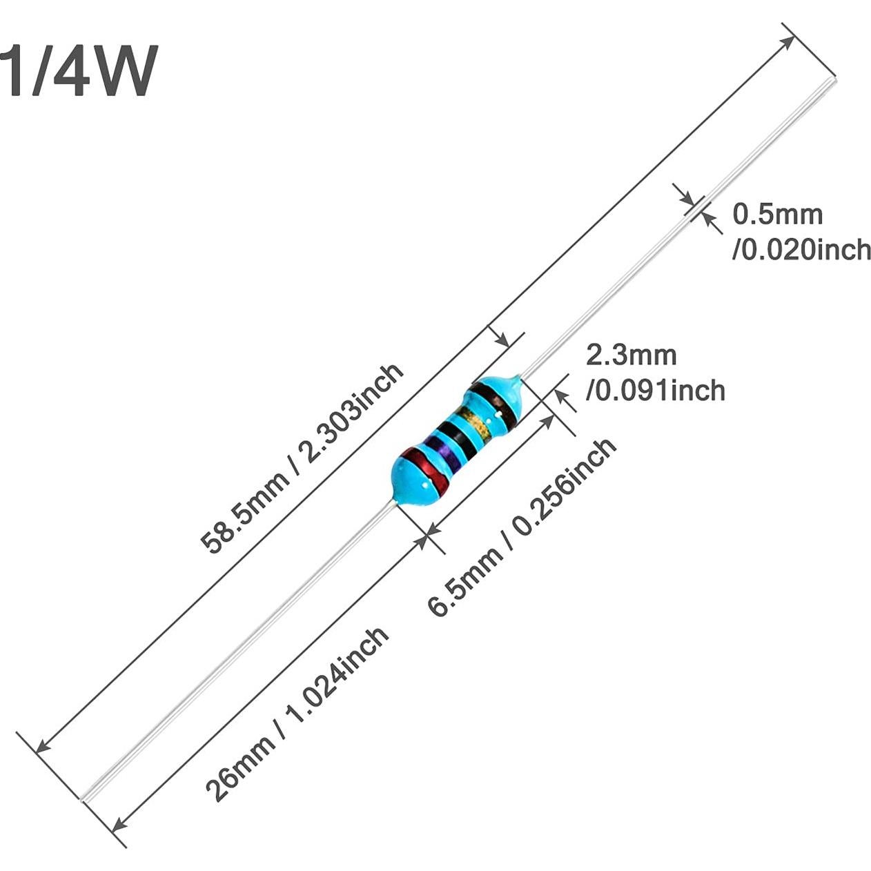 Resistores de Película Metálica Chanzon 300K 1/4W 100pcs