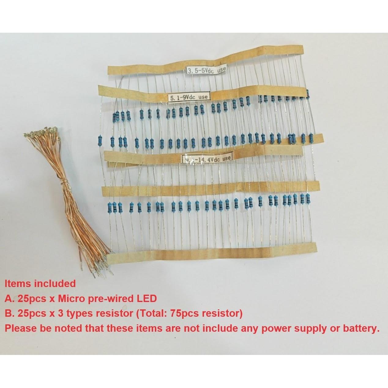 25 LEDs SMD Pre-cableados Bowerful 0603 Blanco Cálido 10cm