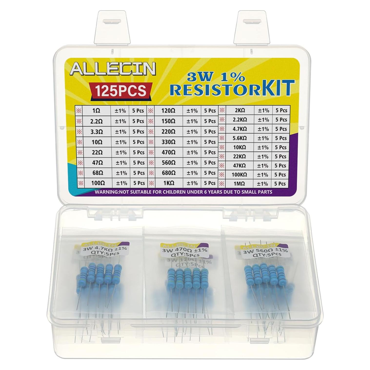 Kit de Resistencias de Película Metálica ALLECIN 3W 25 Valores