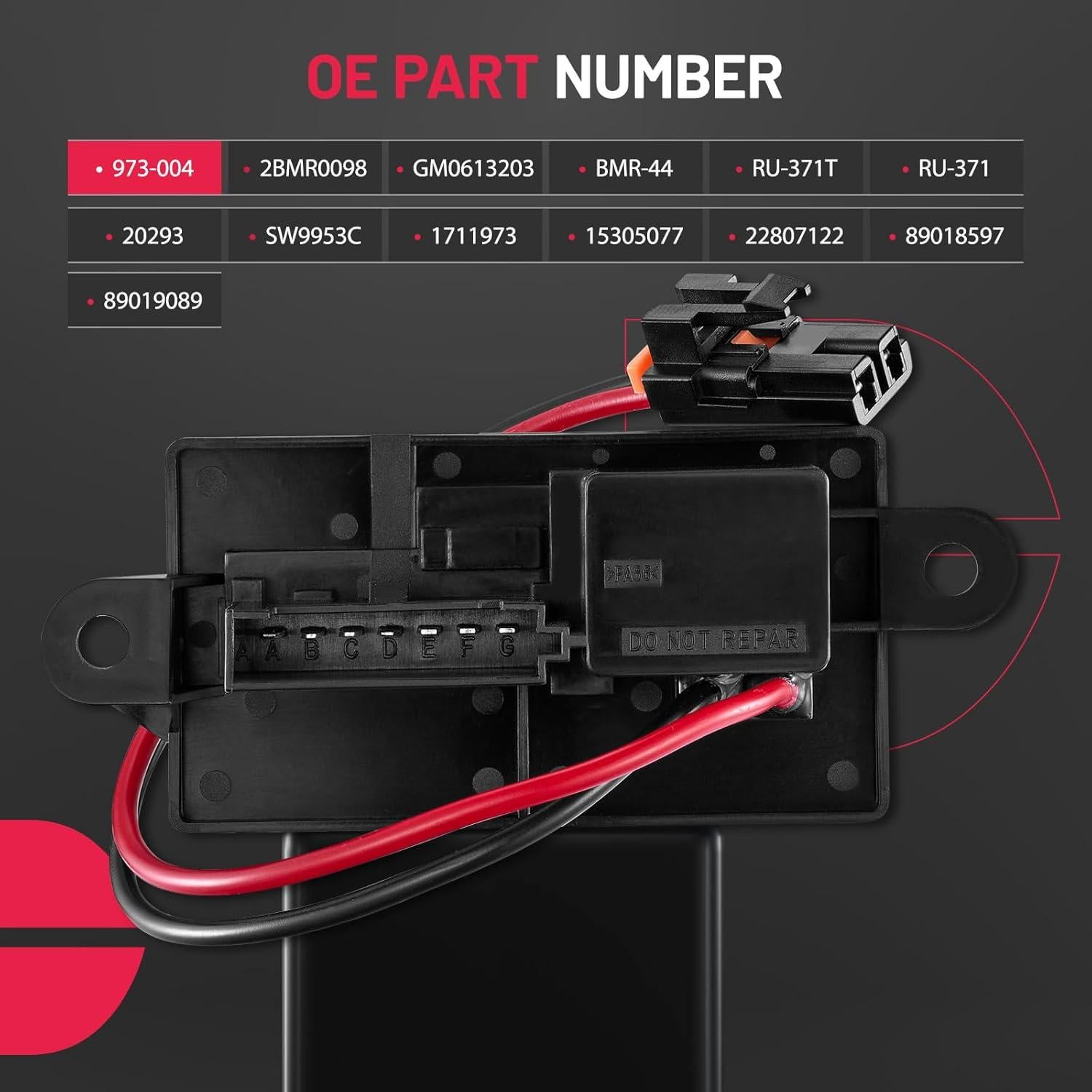 Resistor de Motor de Ventilador BDFHYK 973-004 Compatible GM