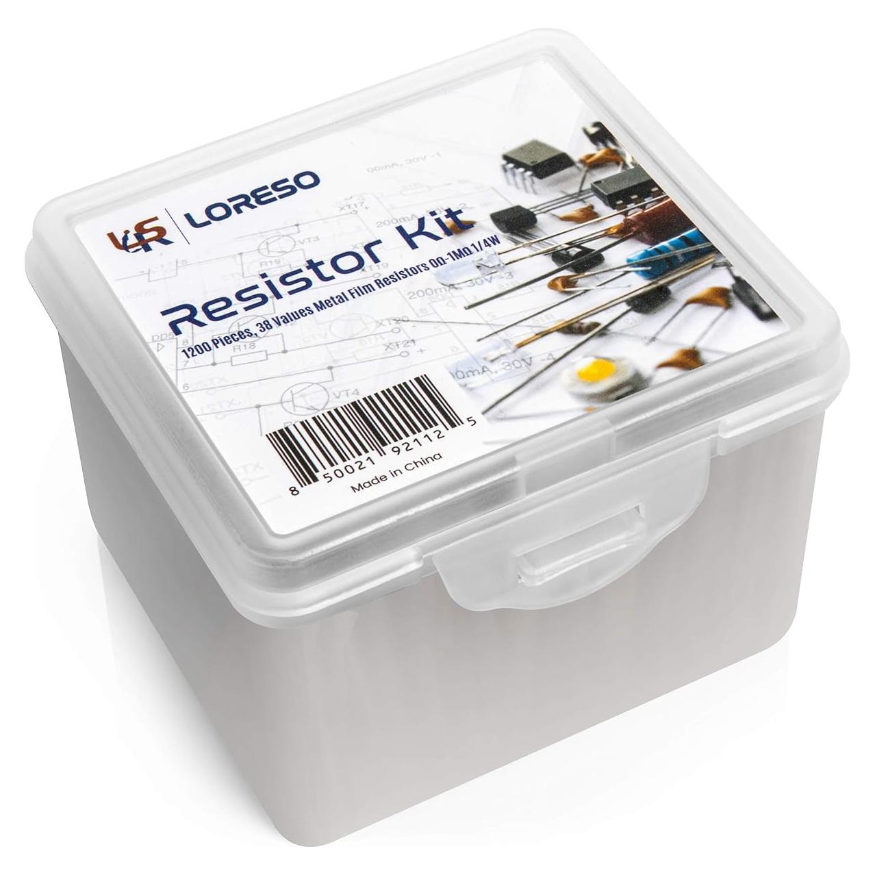 Kit de Resistores Loreso 1200 pcs 1/4W 1% 0 a 1M Ohm