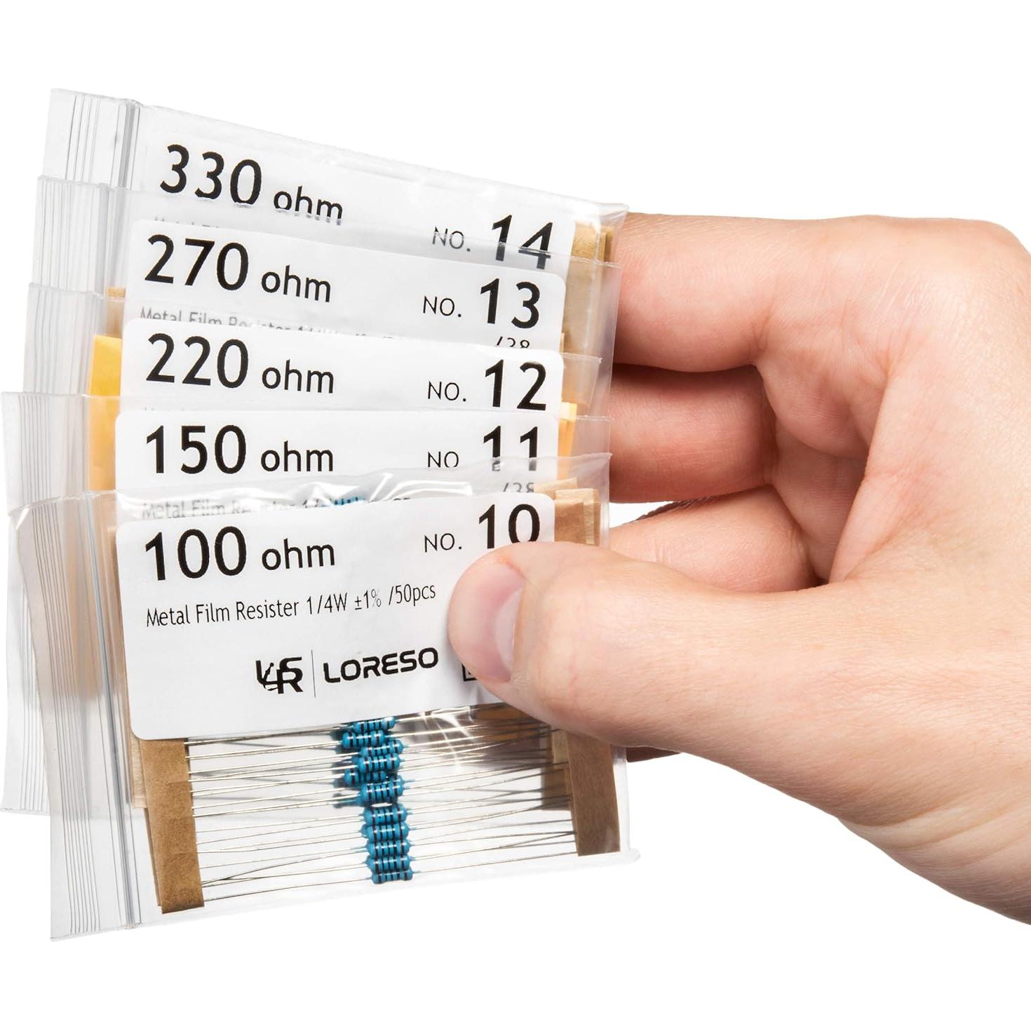 Kit de Resistores Loreso 1200 pcs 1/4W 1% 0 a 1M Ohm