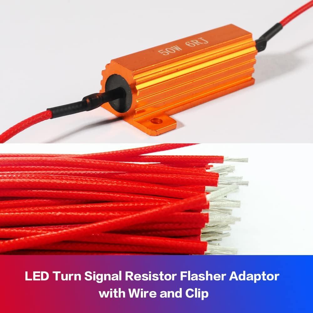 Resistores de Carga LED 50W 6ohm Reswish - 2 Pcs con Clips