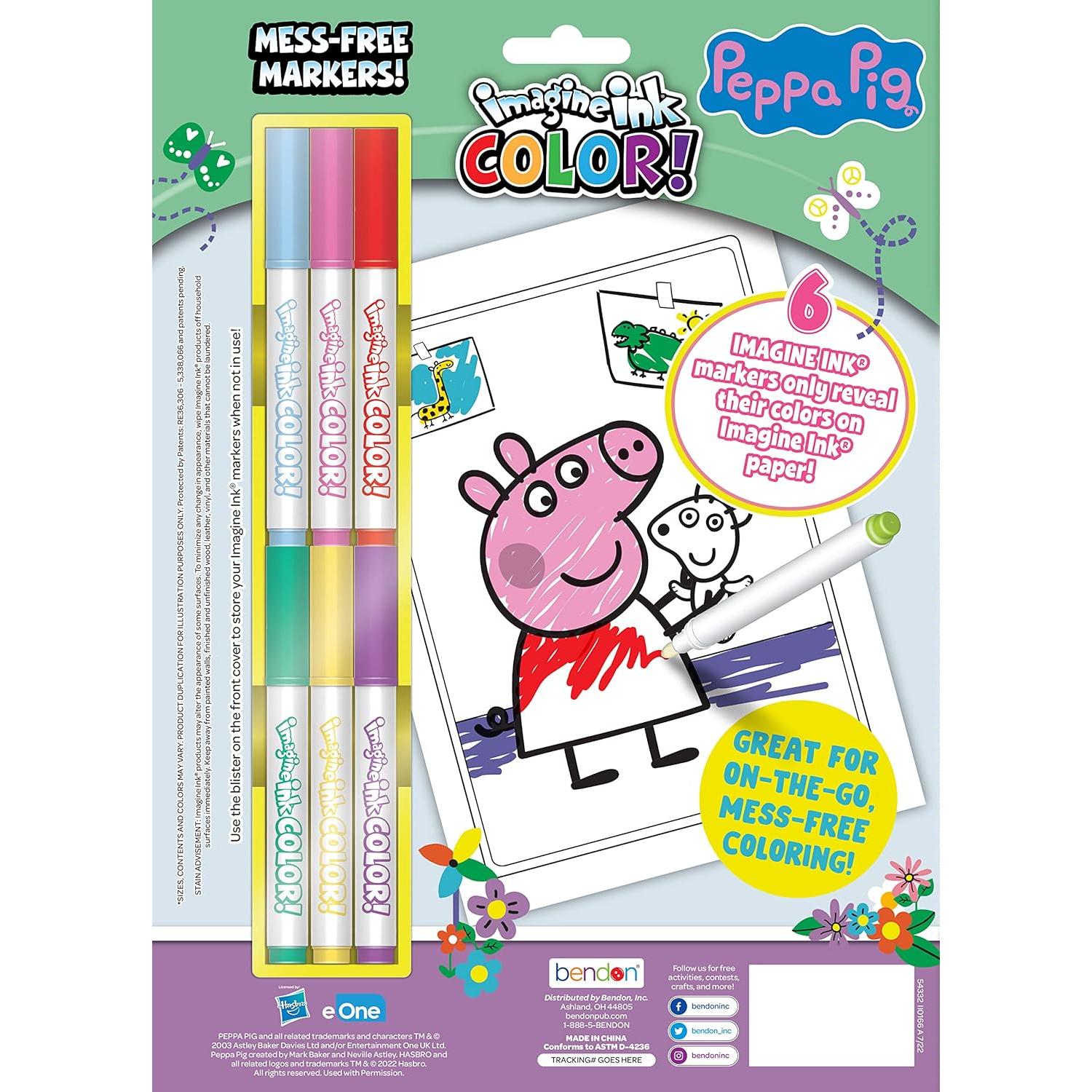 Libro para Colorear Peppa Pig Bendon con 6 Marcadores Mágicos