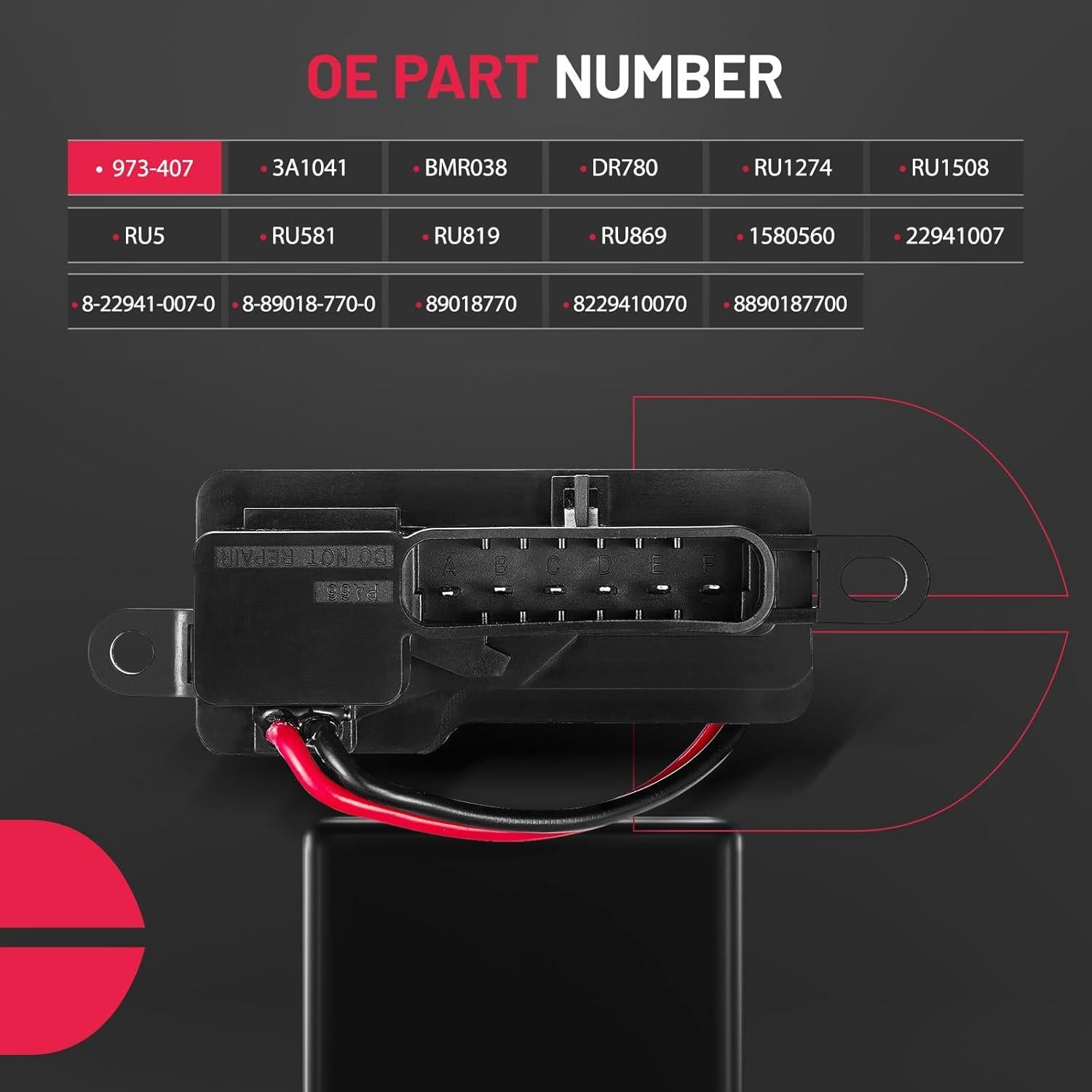 Resistor del Soplador BDFHYK 973-407 Compatible Chevy/GMC