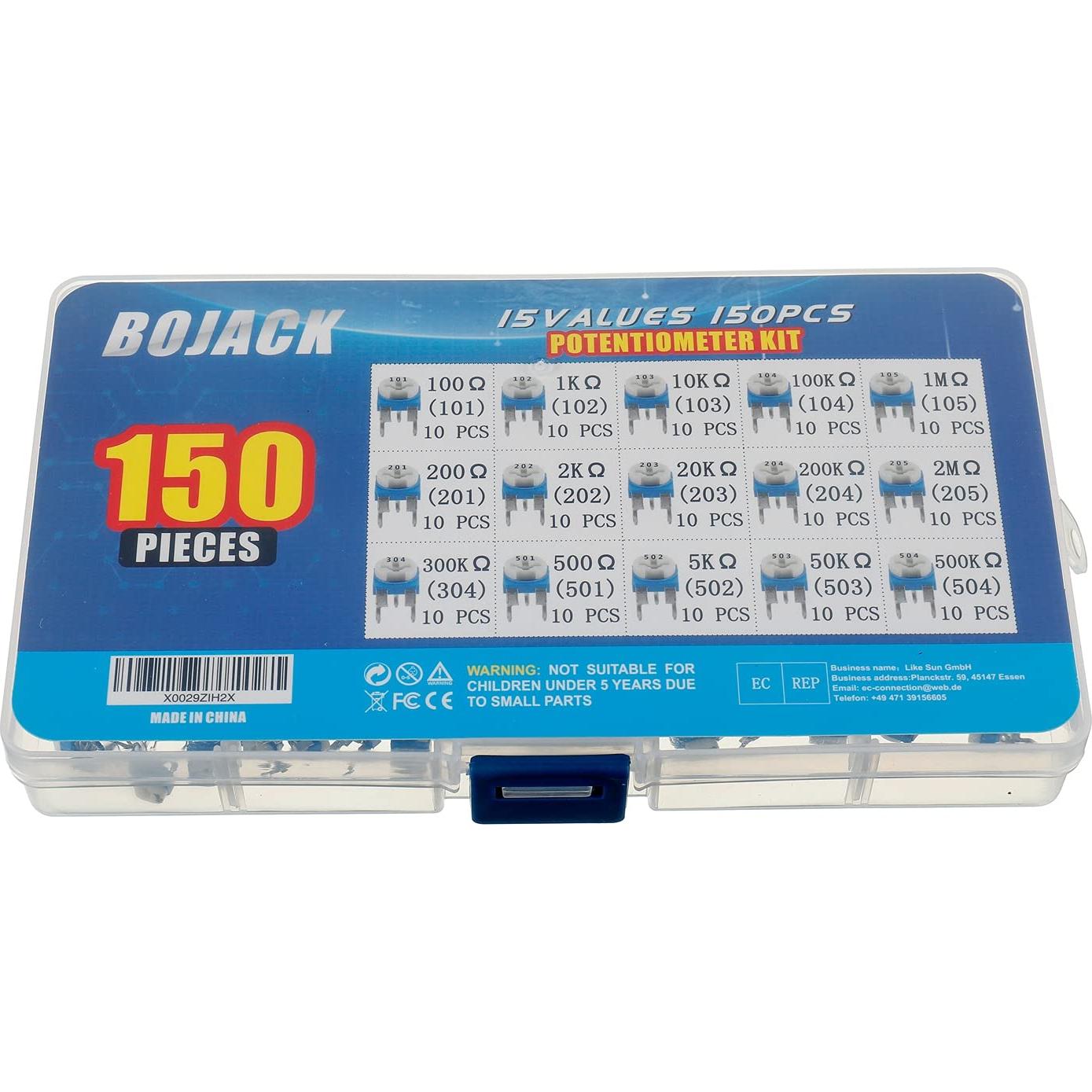 Kit de Potenciómetros BOJACK 150 pcs 6mm Resistor Variable