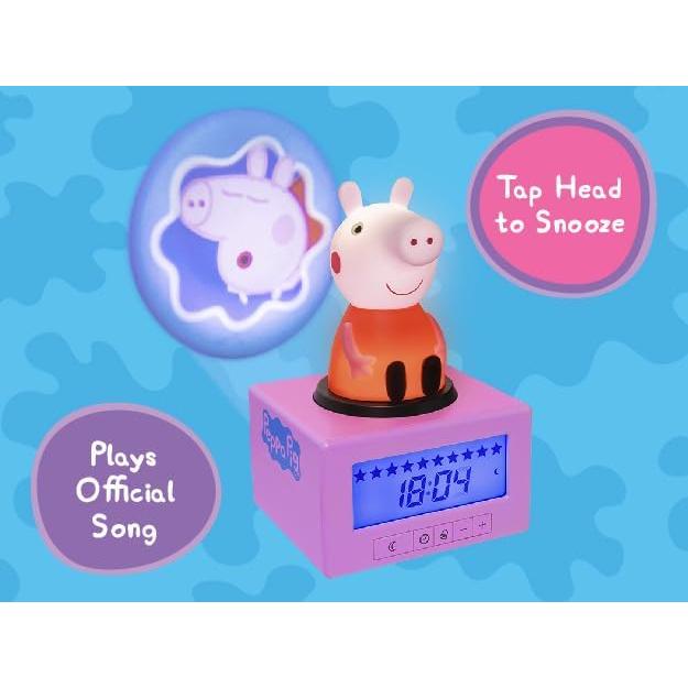 Reloj Despertador Peppa Pig Paladone Luz Nocturna USB