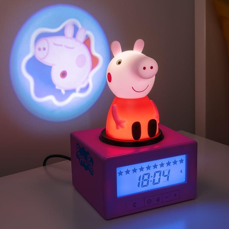 Reloj Despertador Peppa Pig Paladone Luz Nocturna USB