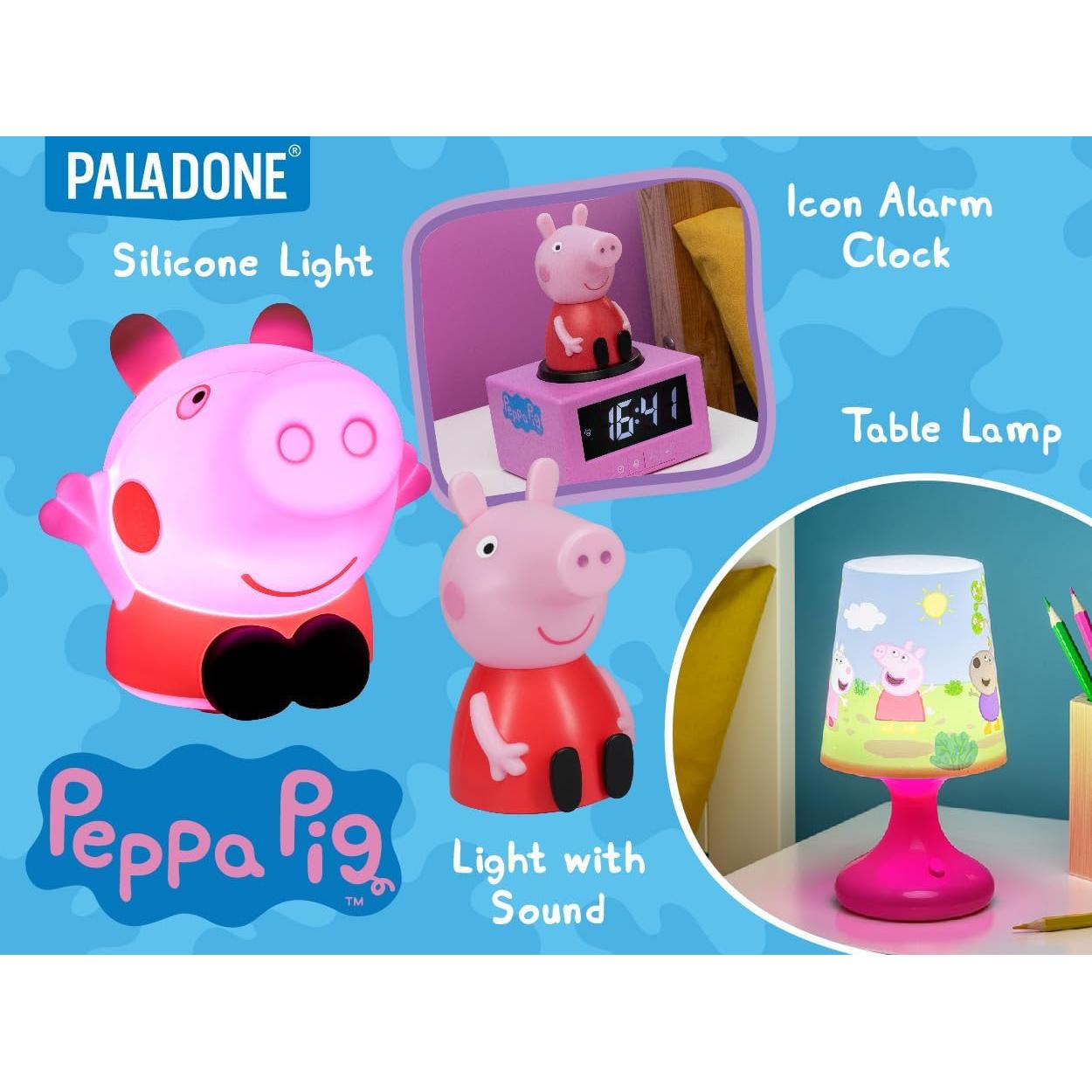 Reloj Despertador Peppa Pig Paladone Luz Nocturna USB