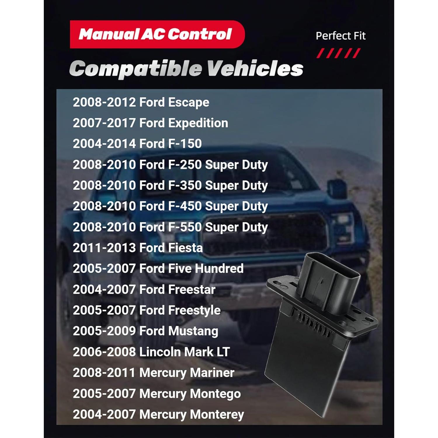 Resistor de Motor de Soplador HVAC IFATRUNK YH-1715 para Ford
