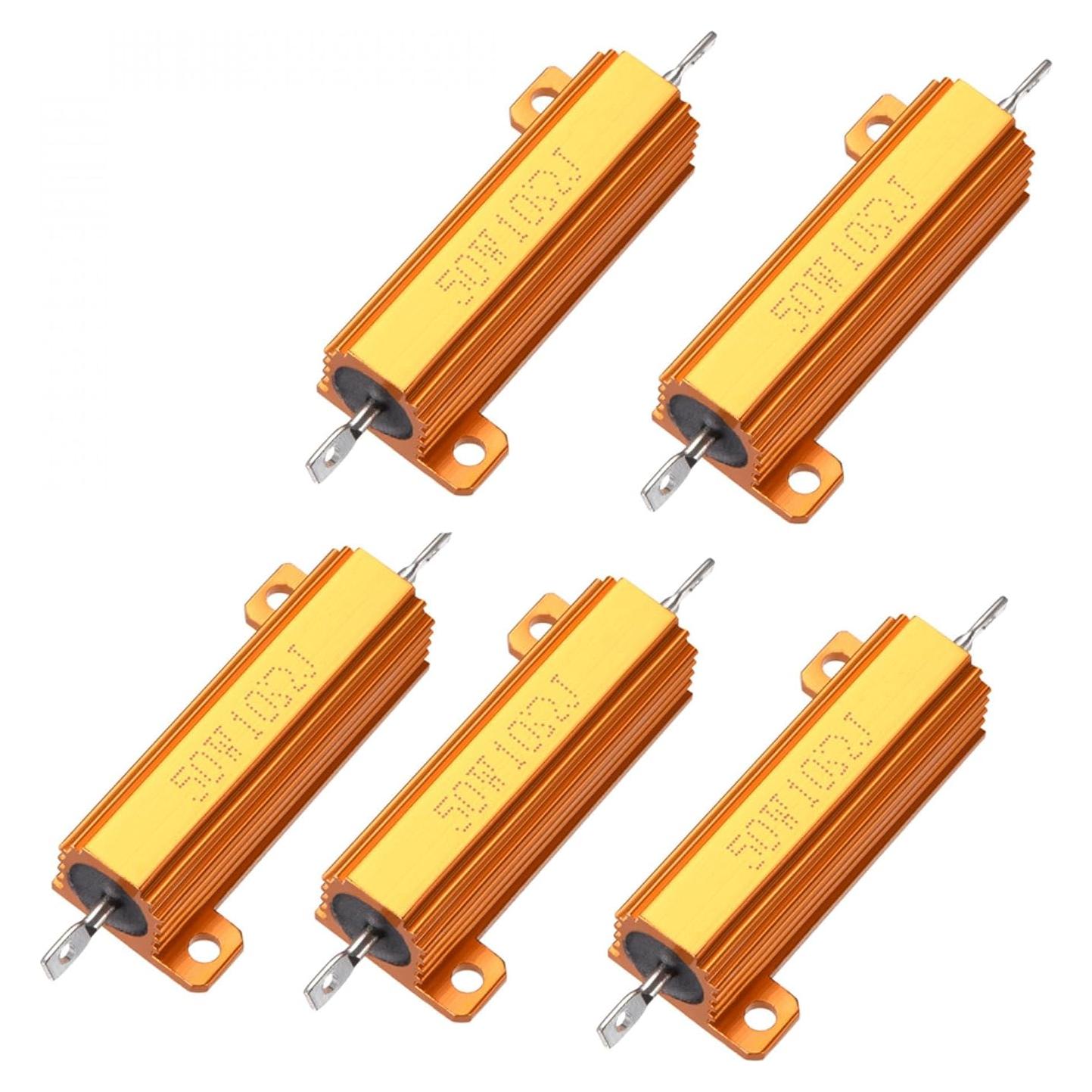Resistores de Carcasa de Aluminio uxcell 50W 10 Ohm 5% - 5 Pcs