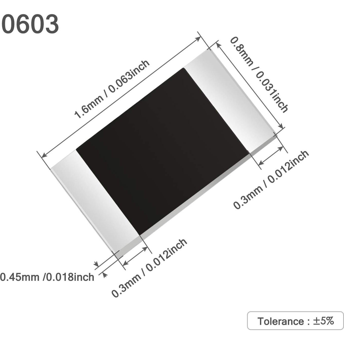 Kit de 1200 Resistencias SMD CHANZON 0603 0-10M ohm 1%