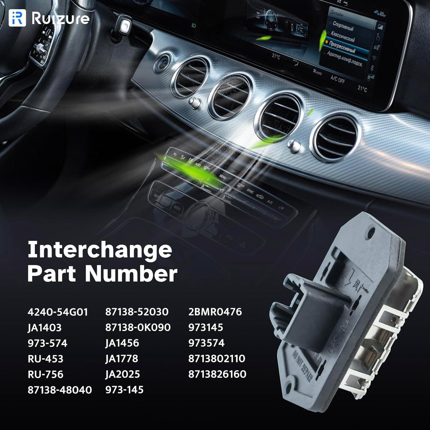 Resistor Motor Ventilador Calentador A/C Ruizure Compatible Toyota