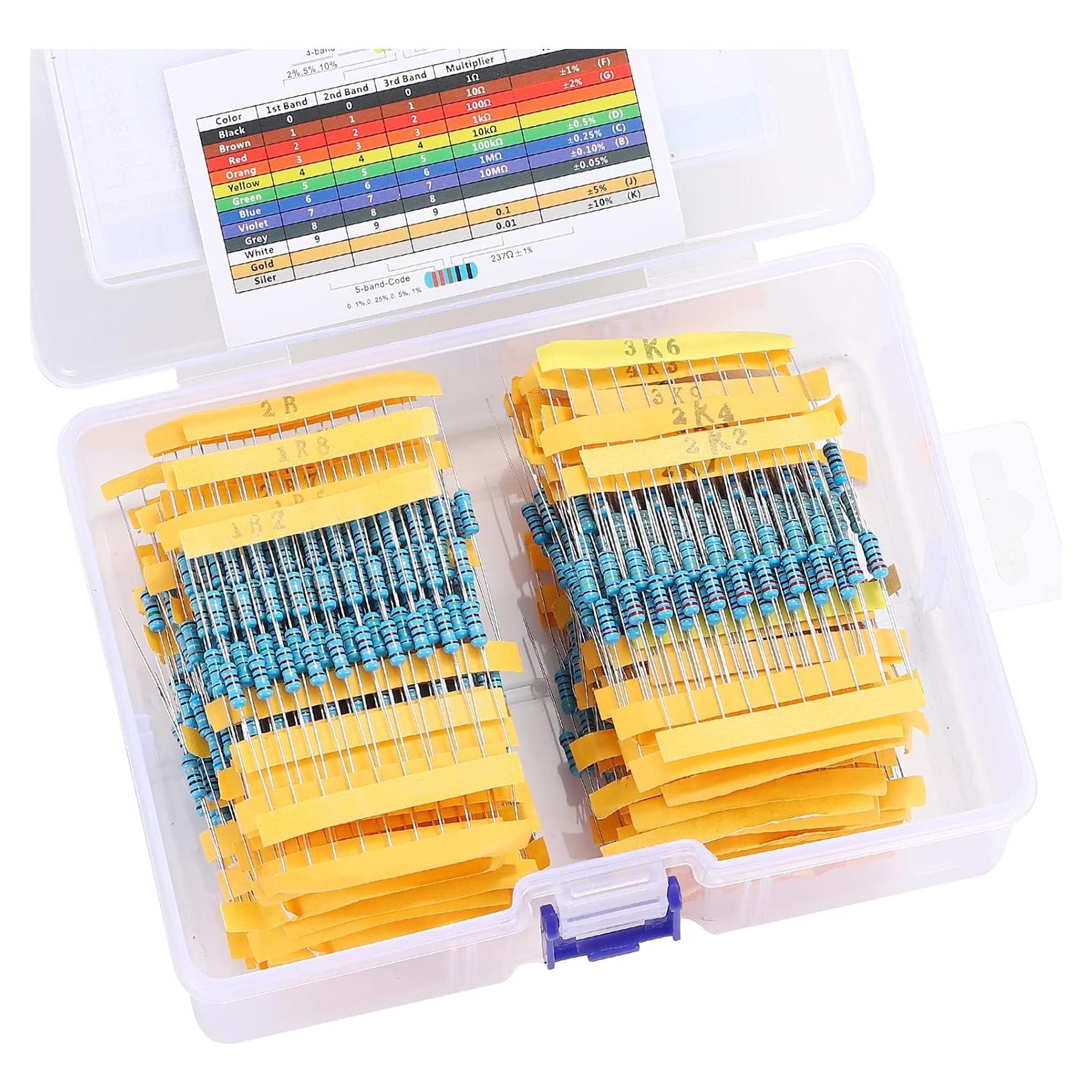 Kit de Resistencias de Película Metálica 1300PCS 1/2W 1% Molence
